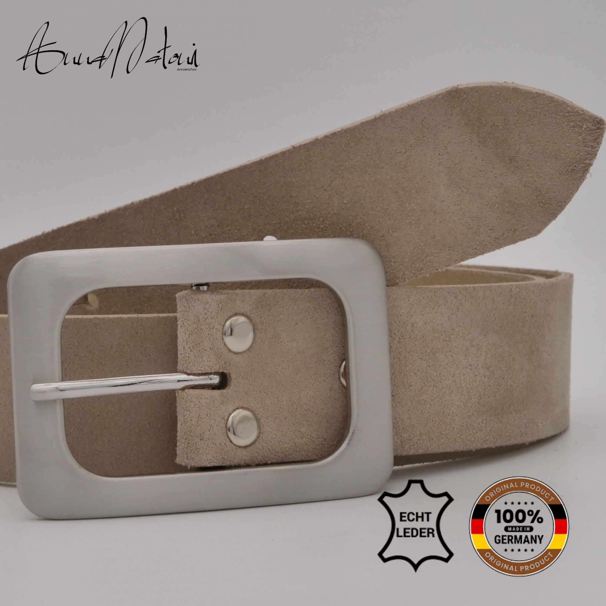 AnnaMatoni Ledergürtel »AnnaMatoni Damen Ledergürtel in hochwertigem Velour Leder 4cm«