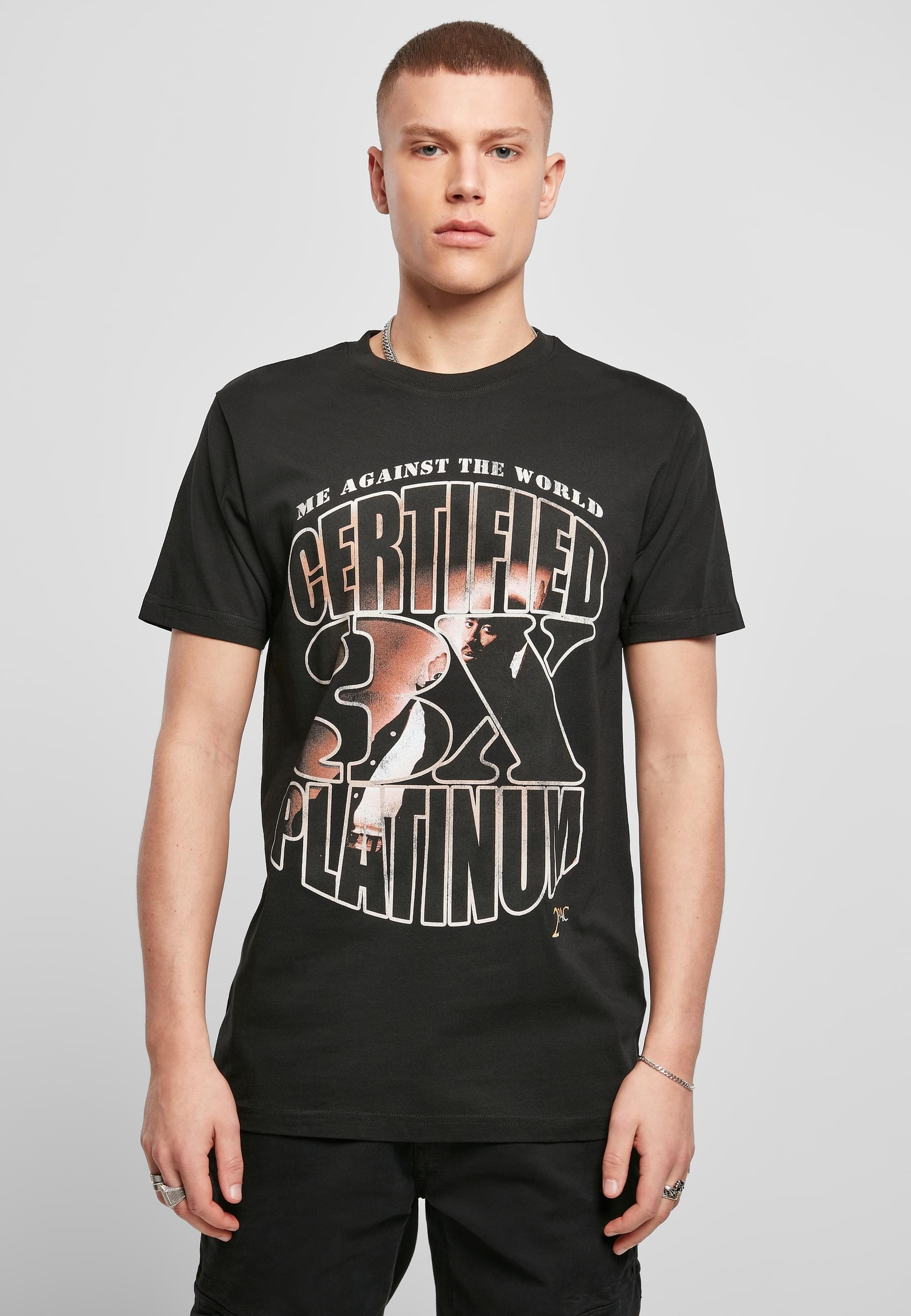 MisterTee Kurzarmshirt »MisterTee Herren Tupac Me Against the World Platinium Tee«, (1 tlg.)