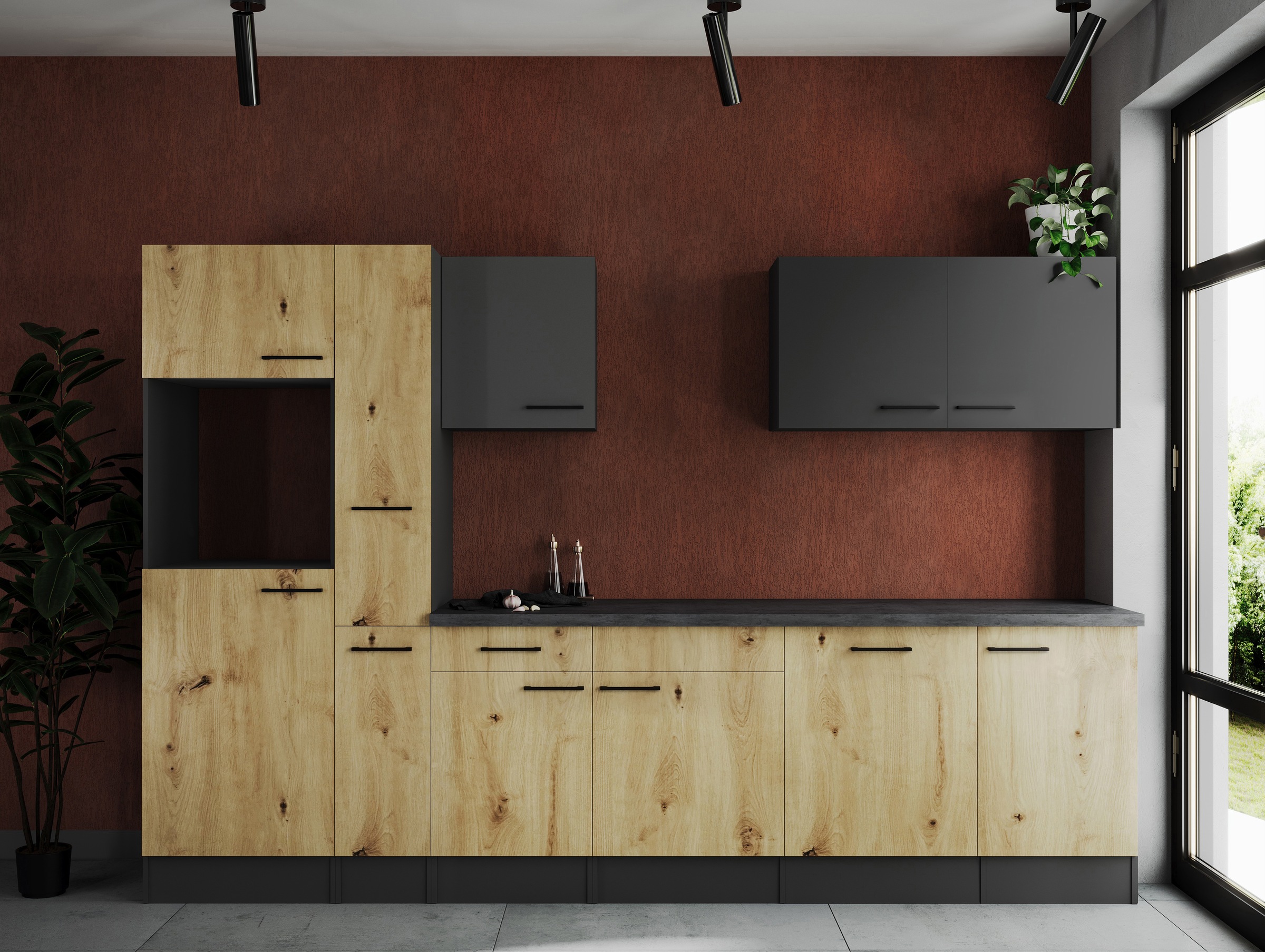 RESPEKTA Küchenzeile "Oliver" Breite 310 cm, 90 cm Arbeitshöhe, in exklusiv günstig online kaufen