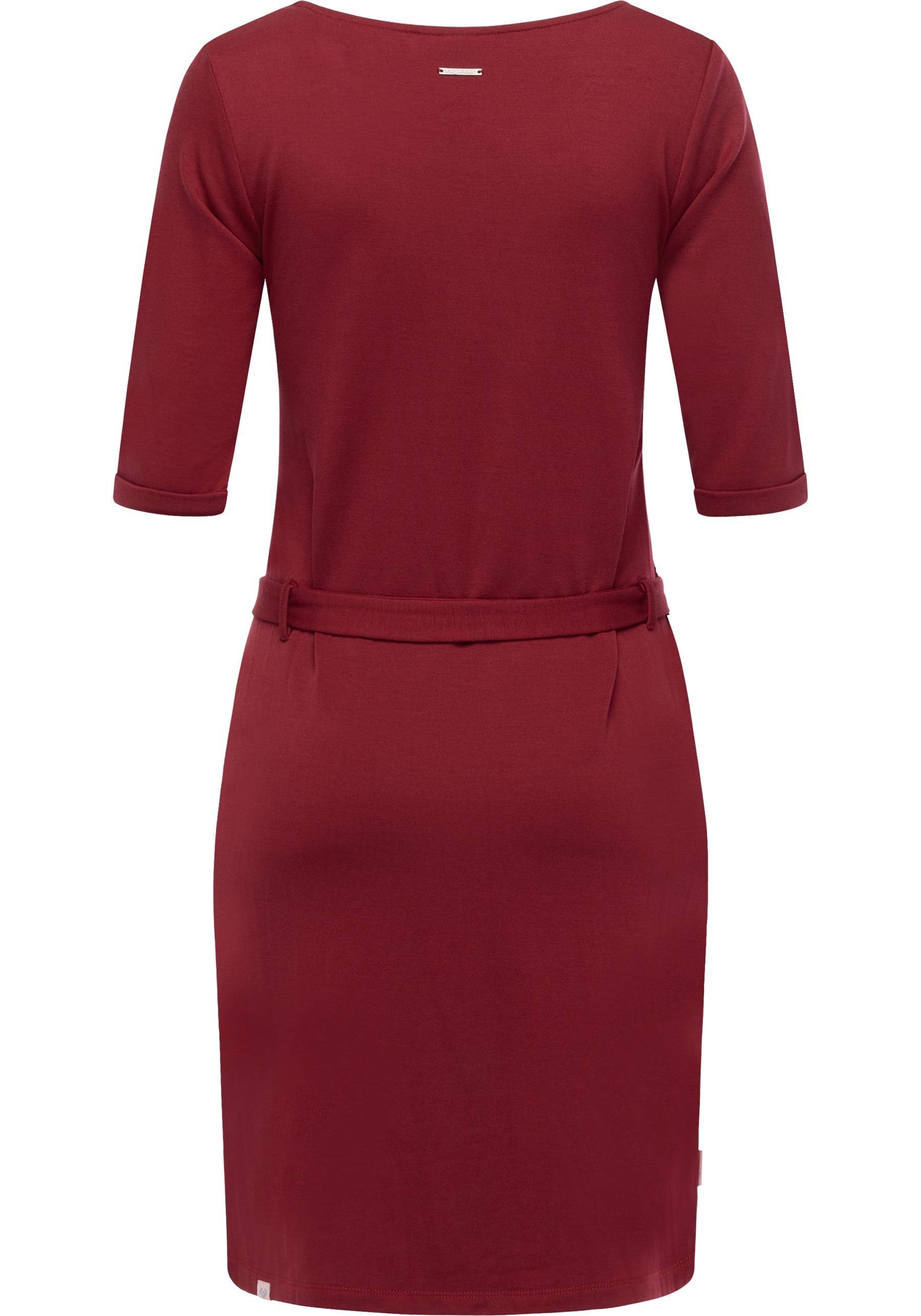 Thumbnail - Ragwear Jerseykleid "Kenisha" Außentaschen  Eingrifftaschen Elastisches Midikleid mit Taillengürtel