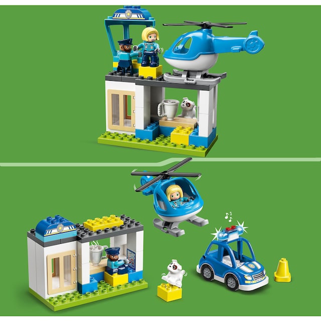 LEGO® Konstruktionsspielsteine »Polizeistation mit Hubschrauber (10959),  LEGO® DUPLO«, (40 St.), mit Sirene und Licht; Made in Europe | BAUR