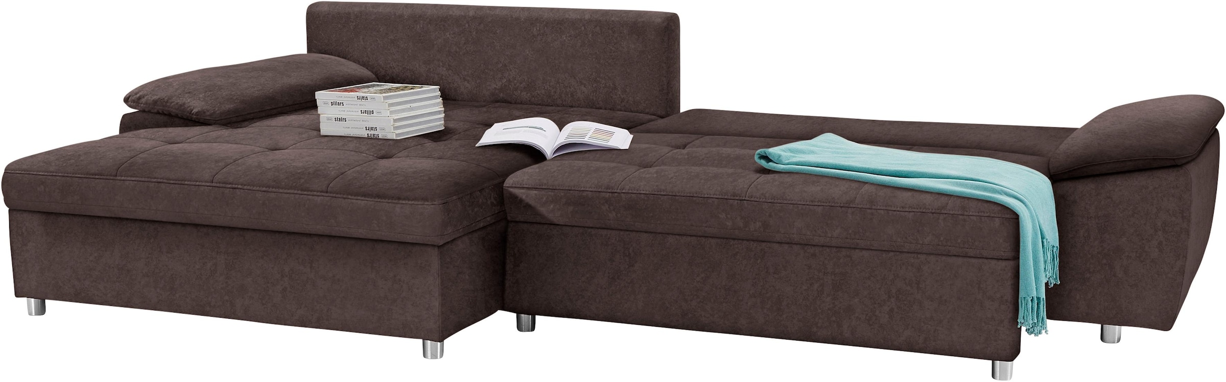 sit&more Ecksofa Labene, wahlweise mit Bettfunktion und Bettkasten, inkl. Rückenkissen