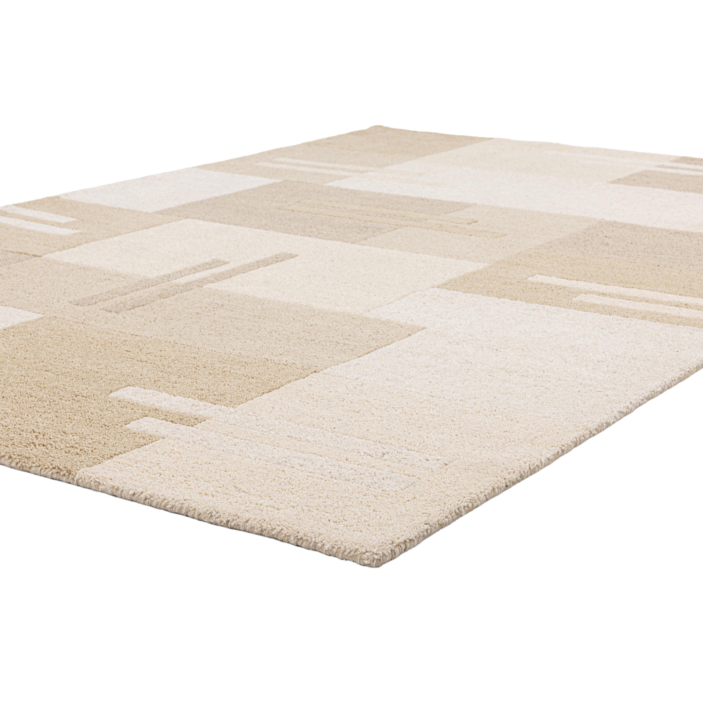 THEKO Wollteppich »Gabbeh Kästchen, Patchwork Design, reine Wolle« rechteckig 14 mm Höhe Naturtöne, Wohnzimmer, Schlafzimmer, Esszimmer
