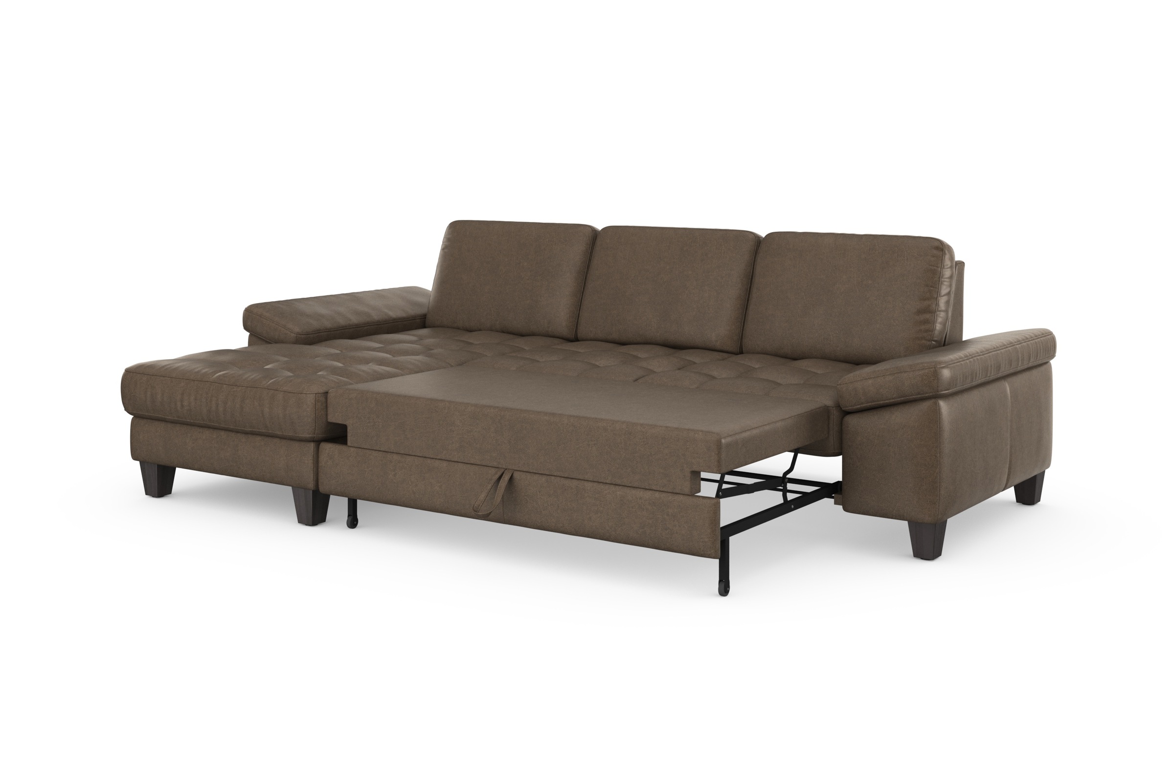sit&more Ecksofa »Westham L-Form«, Recamiere, mit oder ohne Bettfunktion, Bettkasten, Füße wengefarben
