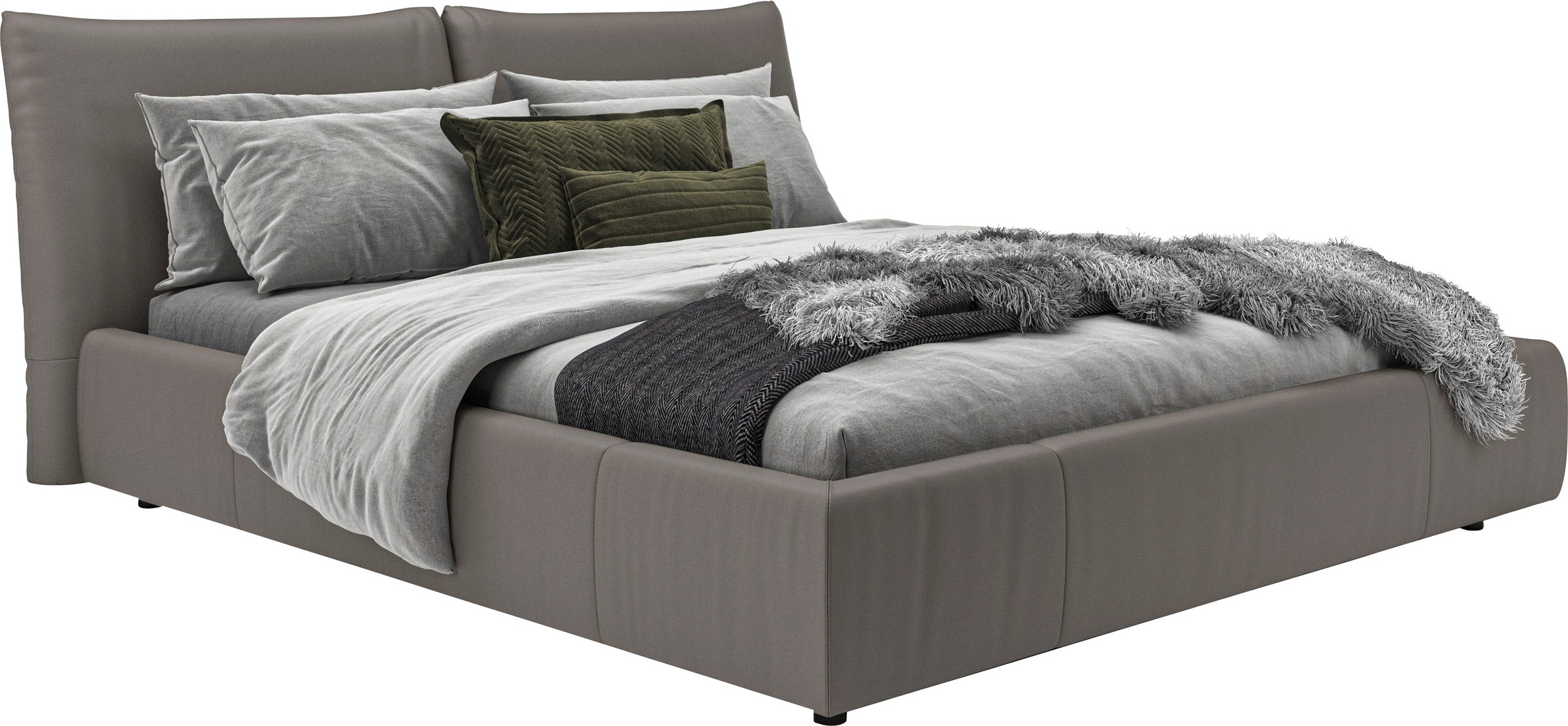Places of Style Polsterbett »Priora in 4 Breiten bis 200cm«, auch in NaturLEDER, Cord, belastbar bis 280kg, auch Überlänge 220 cm