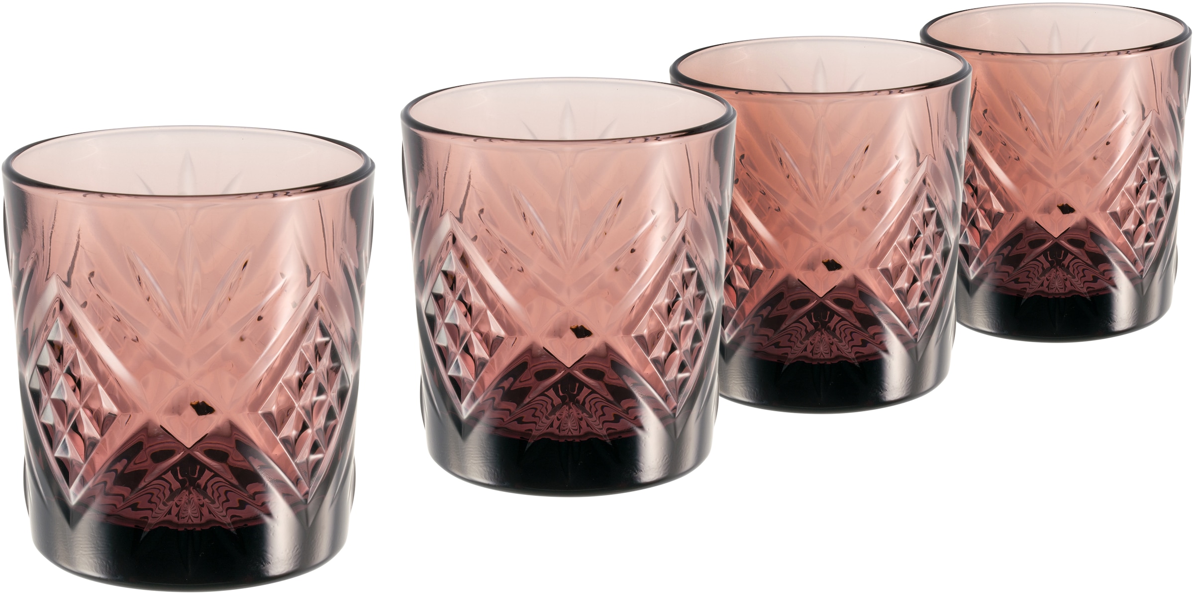 CreaTable Whiskyglas »Trinkglas Eugene«, (Set, 4 tlg.), Gläser Set,  dekorative Struktur, Trendfarbe violett, 300 ml, 4-teilig bestellen | BAUR