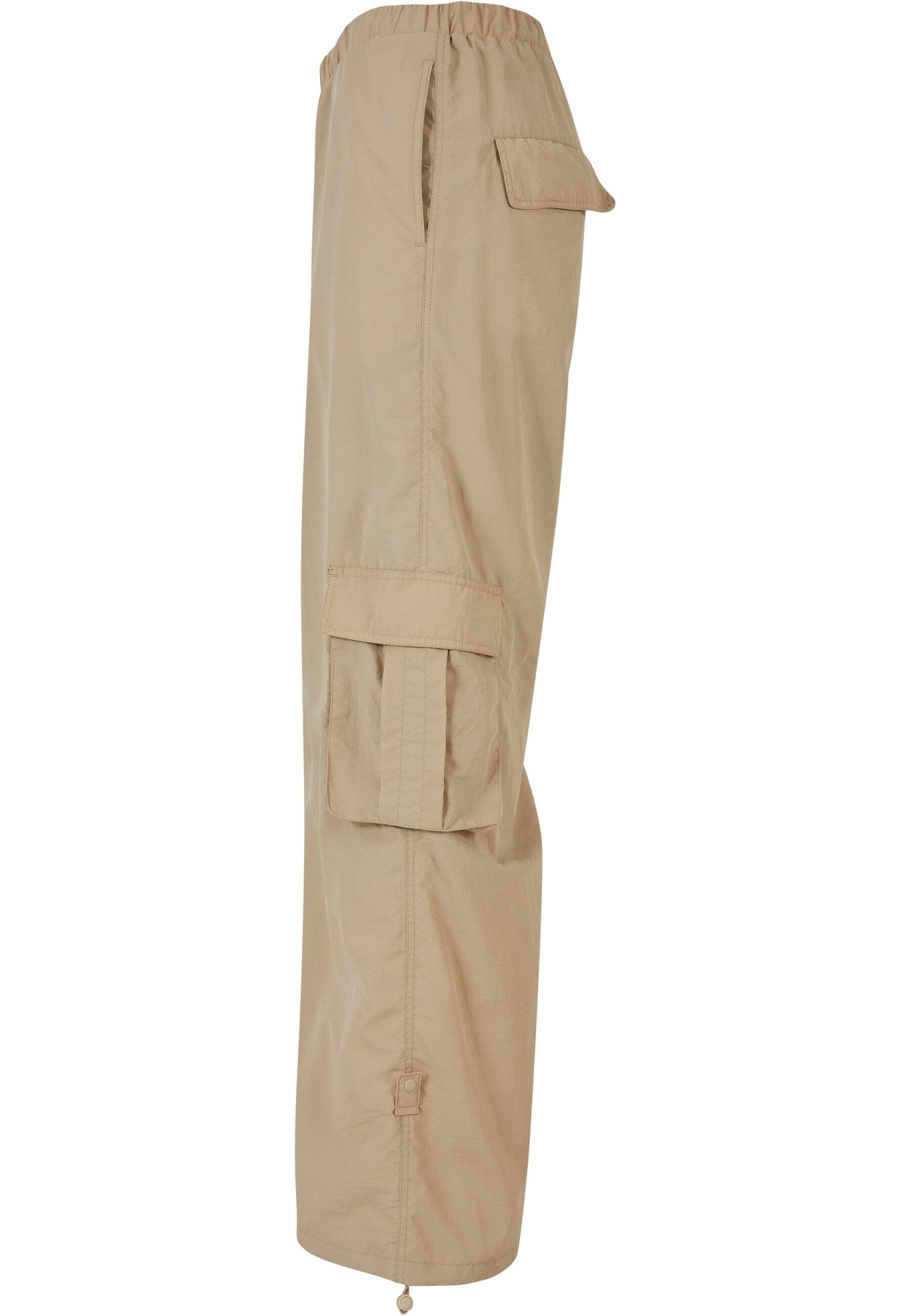 URBAN CLASSICS Stoffhose »Urban Classics Damen Ladies Wide Crinkle Nylon Cargo Pants«, (1 tlg.)