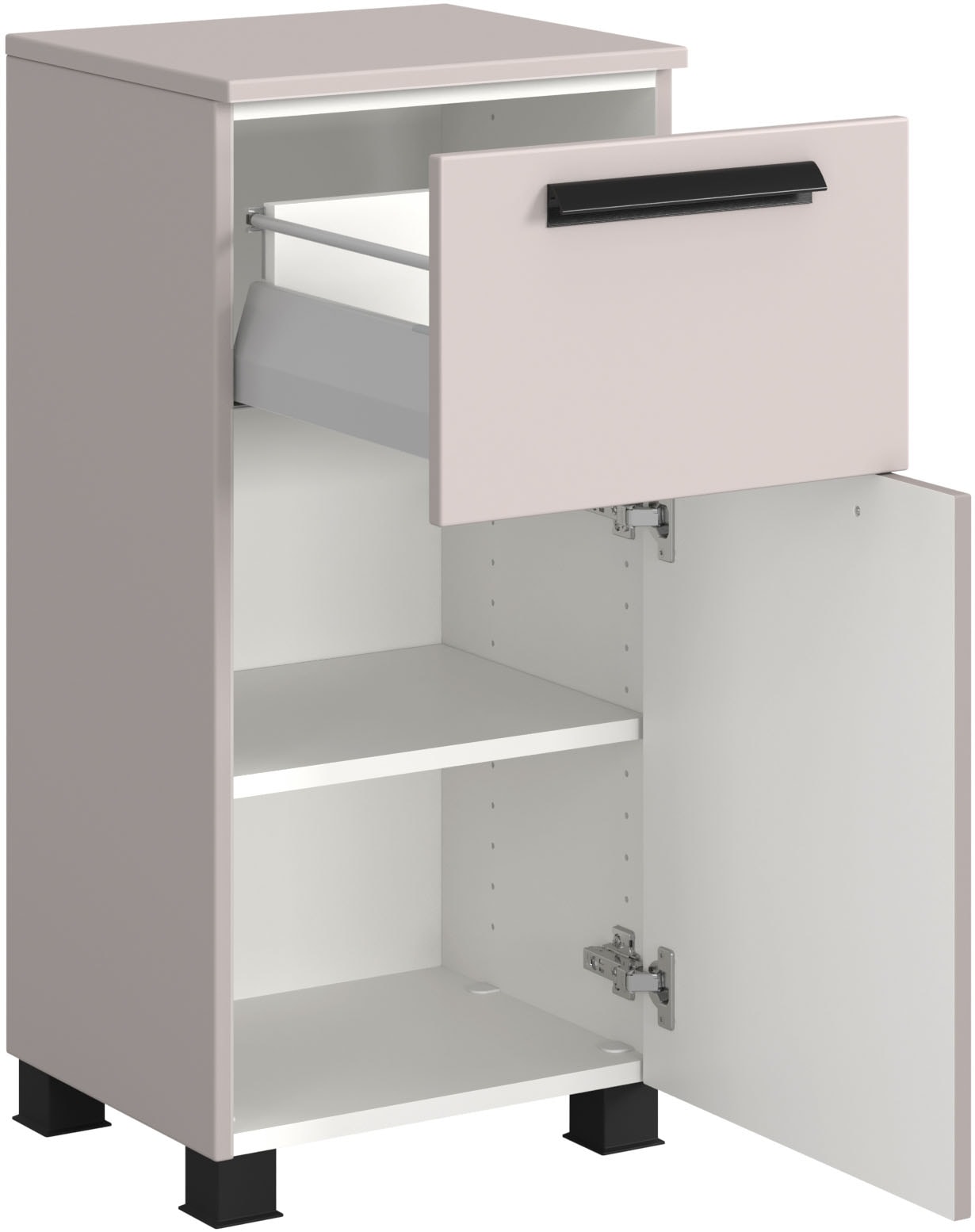 welltime Unterschrank »SALVADA, Unterschrank 40 cm, gedämpfte Scharniere, Softclose«, Kaschmir, Front und Korpus aus hochwertigen MDF, Anti-Finger-Print