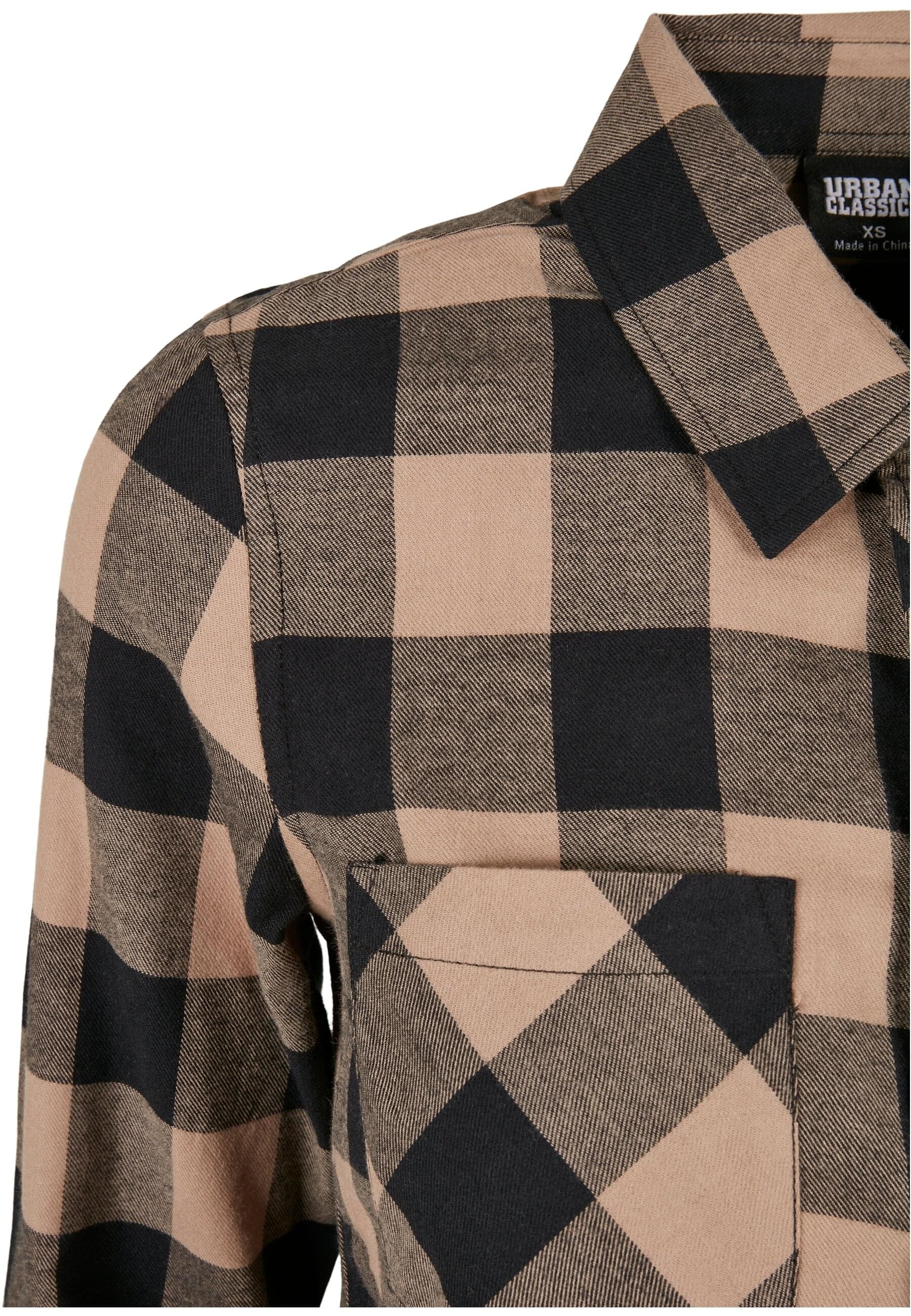 URBAN CLASSICS Langarmhemd »Urban Classics Damen Ladies Turnup Checked Flanell Shirt«, (1 tlg.)