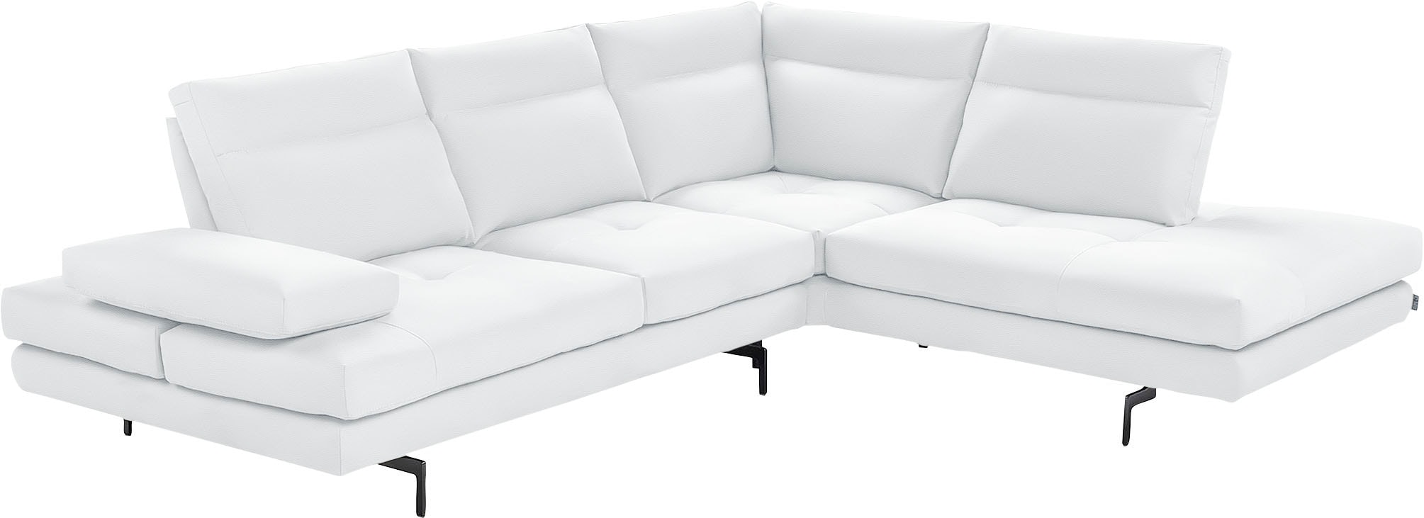 CALIA ITALIA Ecksofa "Toby Wing, B/T: 288/232 cm, Designsofa mit sensationellem Sitzkomfort" L-Form, Sitztiefenverstellung, funktionale Ecke, Füße in schwarz matt