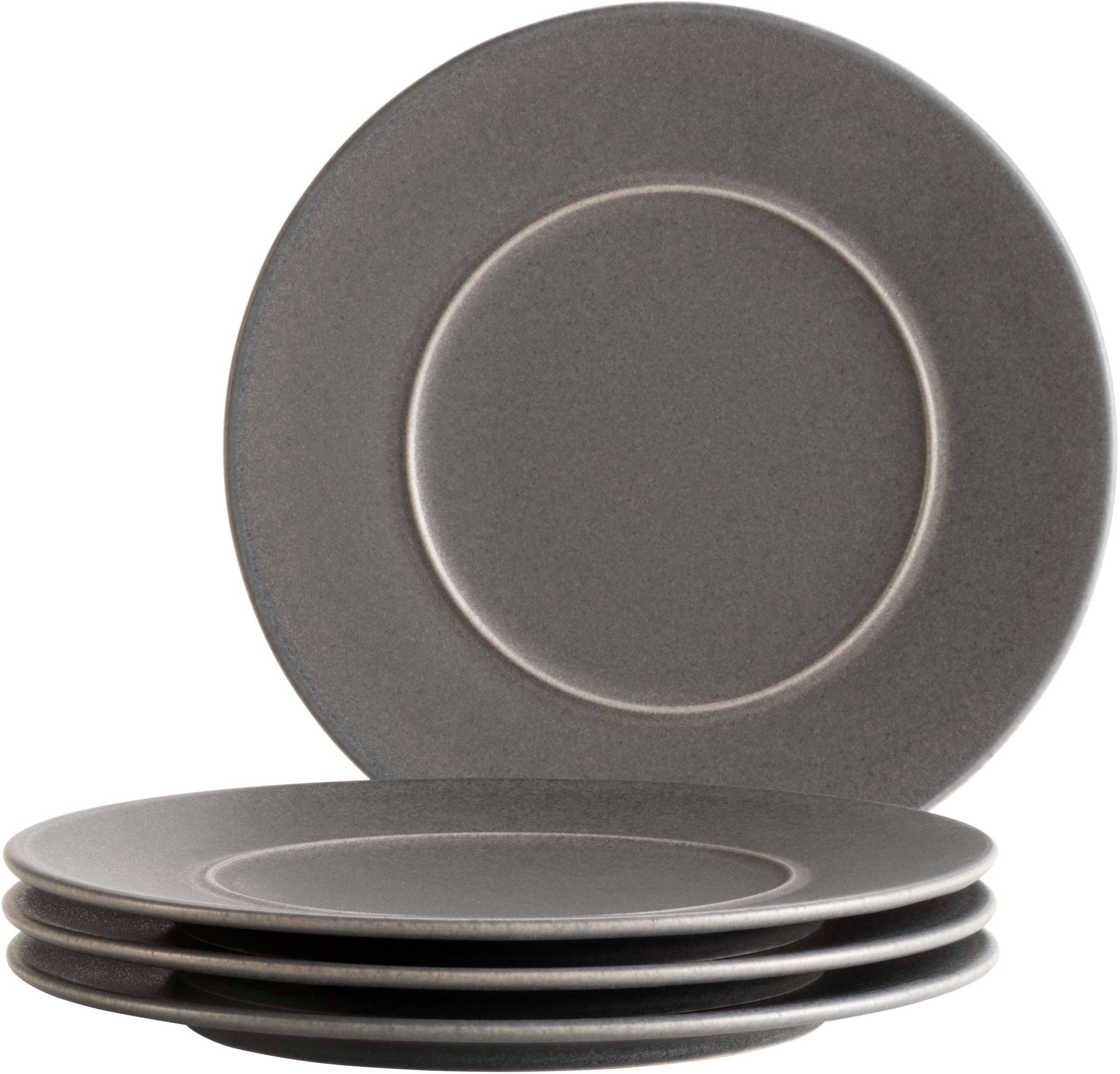 Mäser Anthrazit Dessertteller "Unico Dessertteller Set Steinzeug" Teller Set von Baur