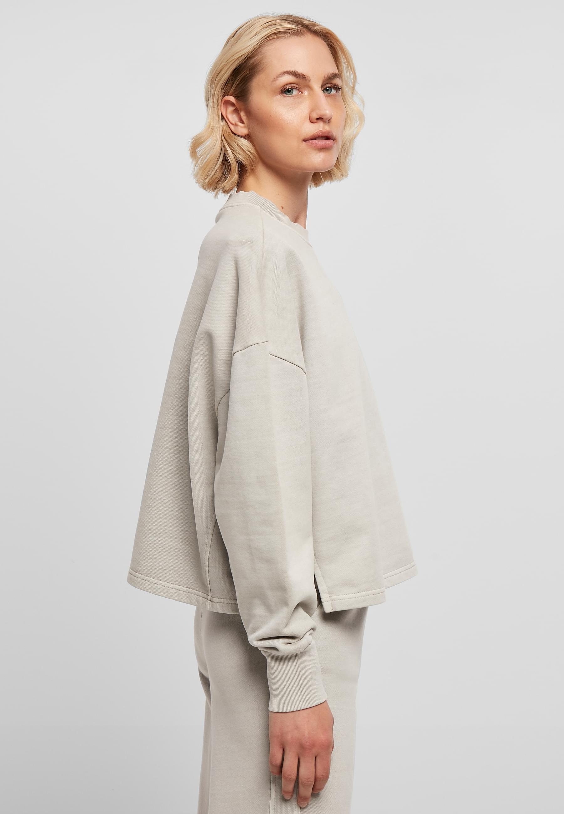 URBAN CLASSICS Sweater »Urban Classics Damen Ladies Heavy Terry Garment Dye Crewneck«, (1 tlg.)