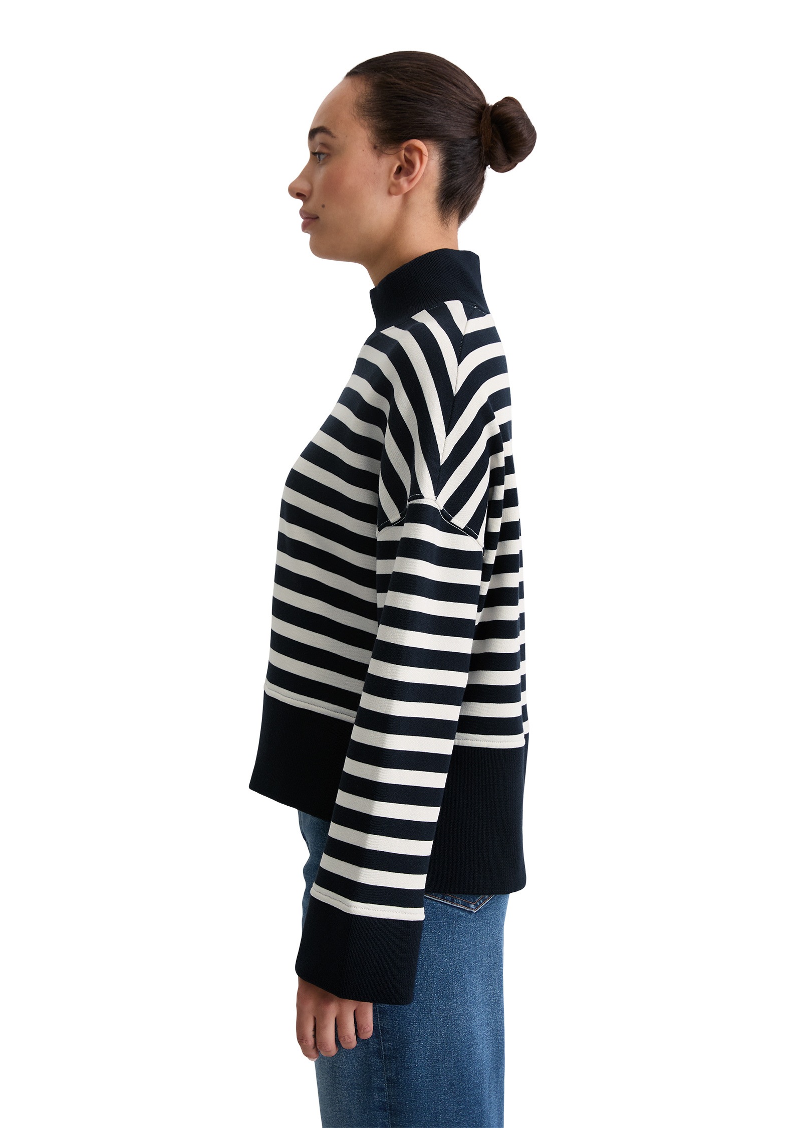 Marc O'Polo Sweatshirt »mit breitem Rippstrick-Bund«
