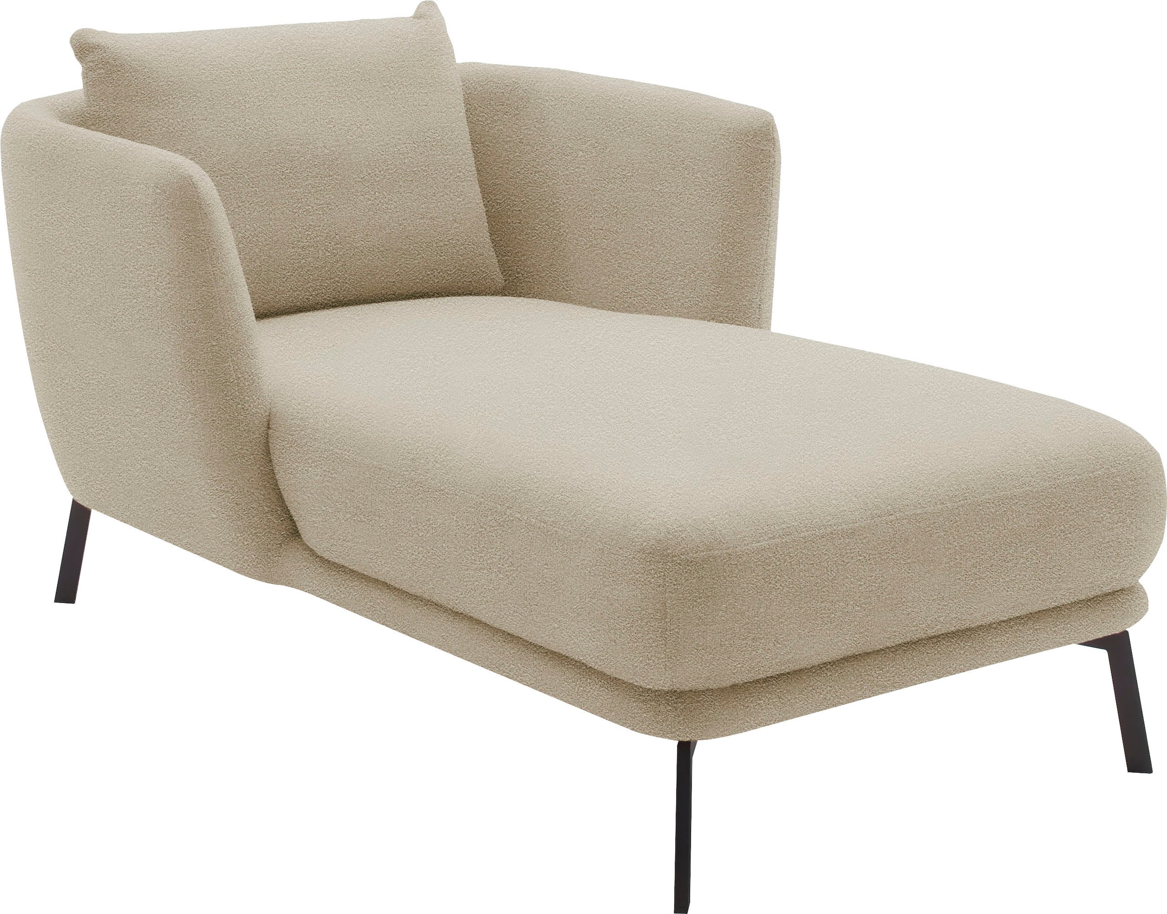 SCHÖNER WOHNEN-Kollektion Chaiselongue »Pearl - 5 Jahre Hersteller-Garantie, auch in Bouclé«, Maße (B/H/T): 101/71/161 cm, Füße aus Metall