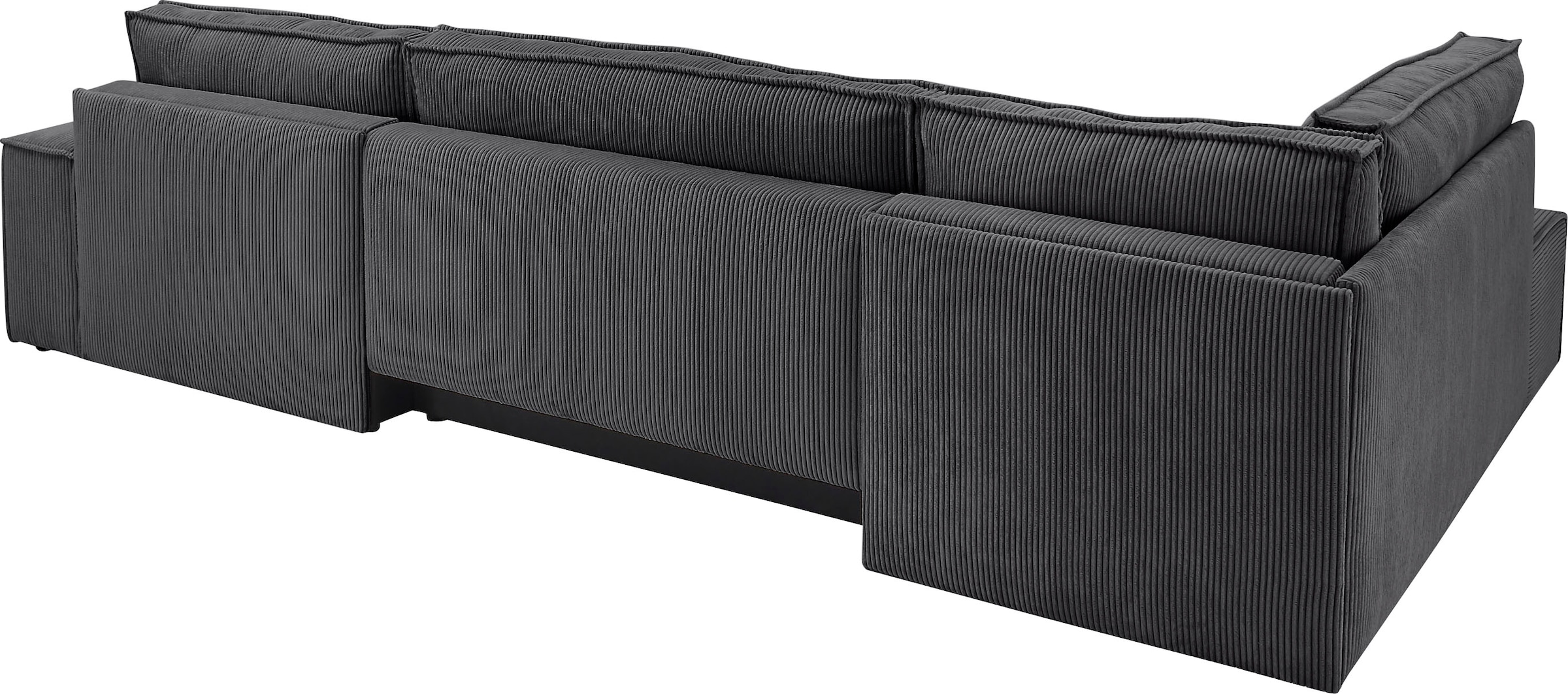 Home affaire Wohnlandschaft »SHERWOOD  329 cm, U-Form, Schlafsofa,« Schlaffunktion m. Bettkasten (194x139 cm), Cord, Vintage, Samtvelours