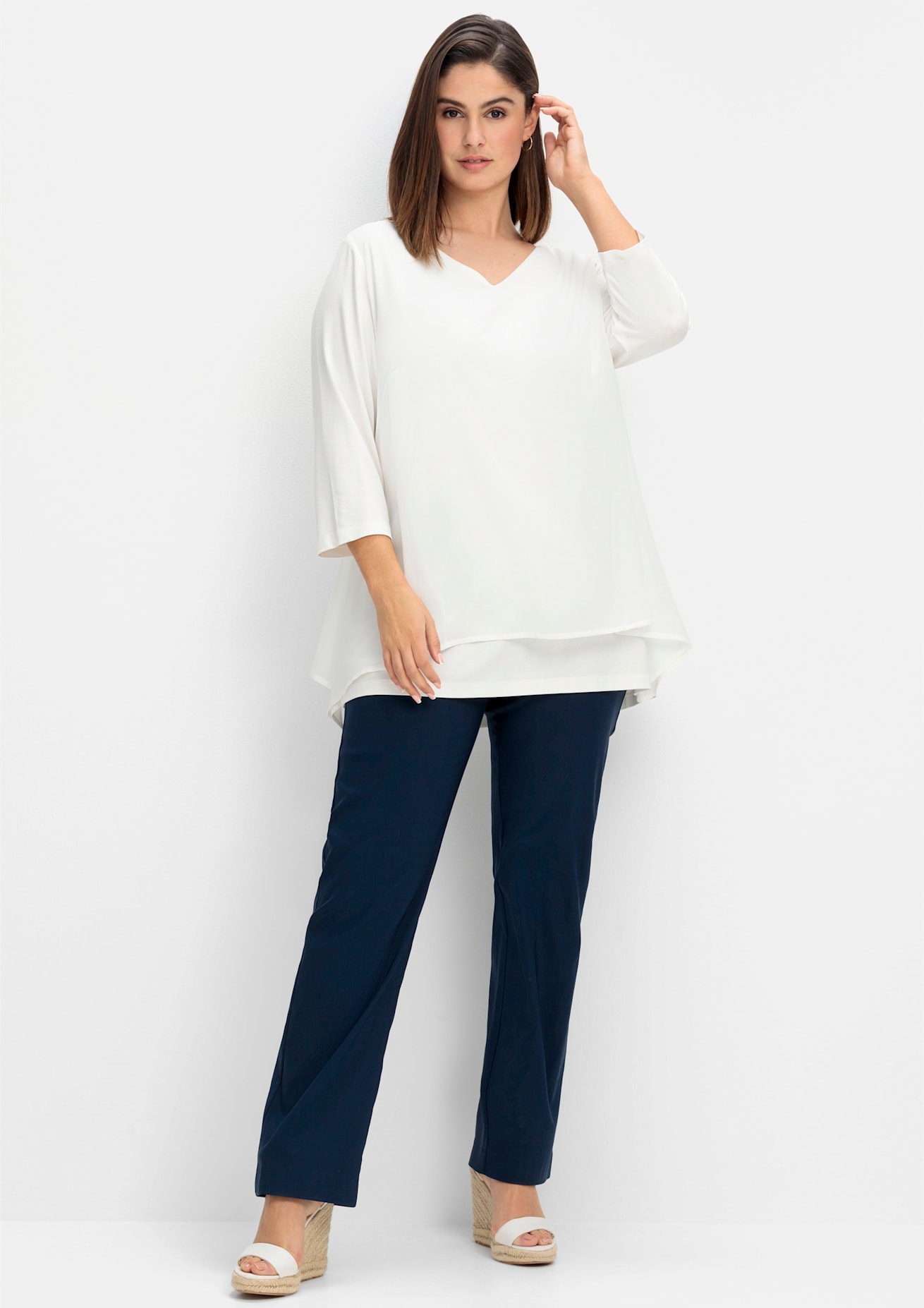 Sheego 3/4-Arm-Shirt "3/4-Arm-Shirt", (1 tlg.) günstig online kaufen