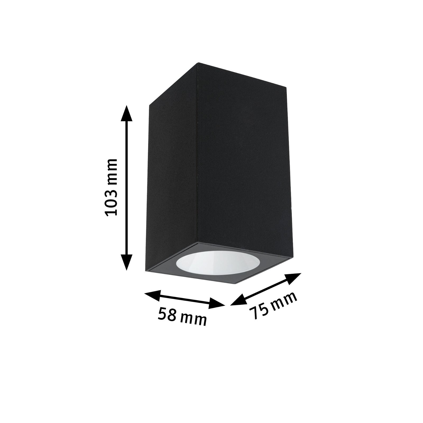 Paulmann LED Außen-Wandleuchte »Flame IP44 eckig 58x103mm 2200K 4W 265lm 230V 75° Metall«, 1 flammig-flammig, insektenfreundlich