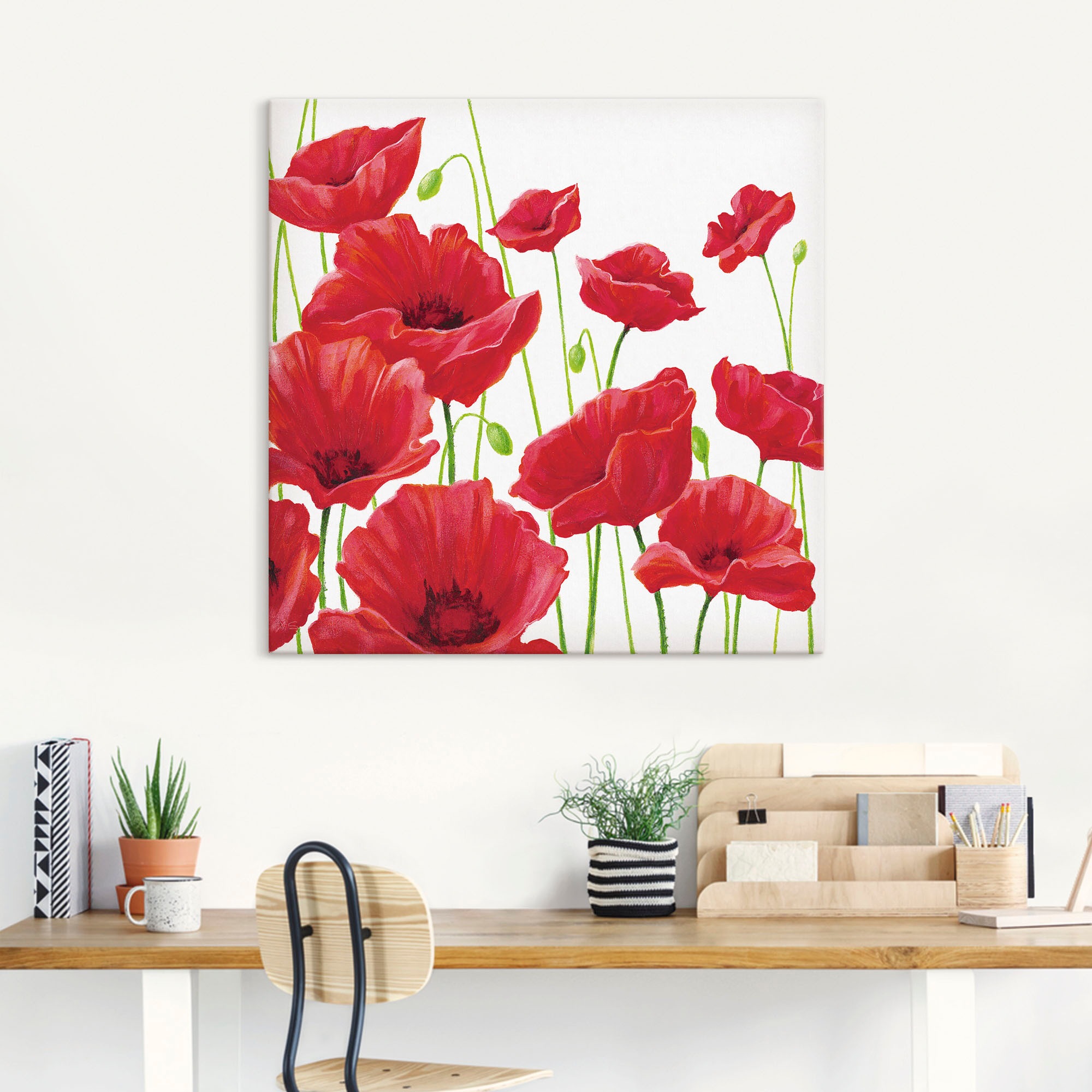 Black Friday Artland Wandbild »Rote Mohnblumen I«, Blumen, (1 St.), als  Alubild, Leinwandbild, Wandaufkleber oder Poster in versch. Größen | BAUR