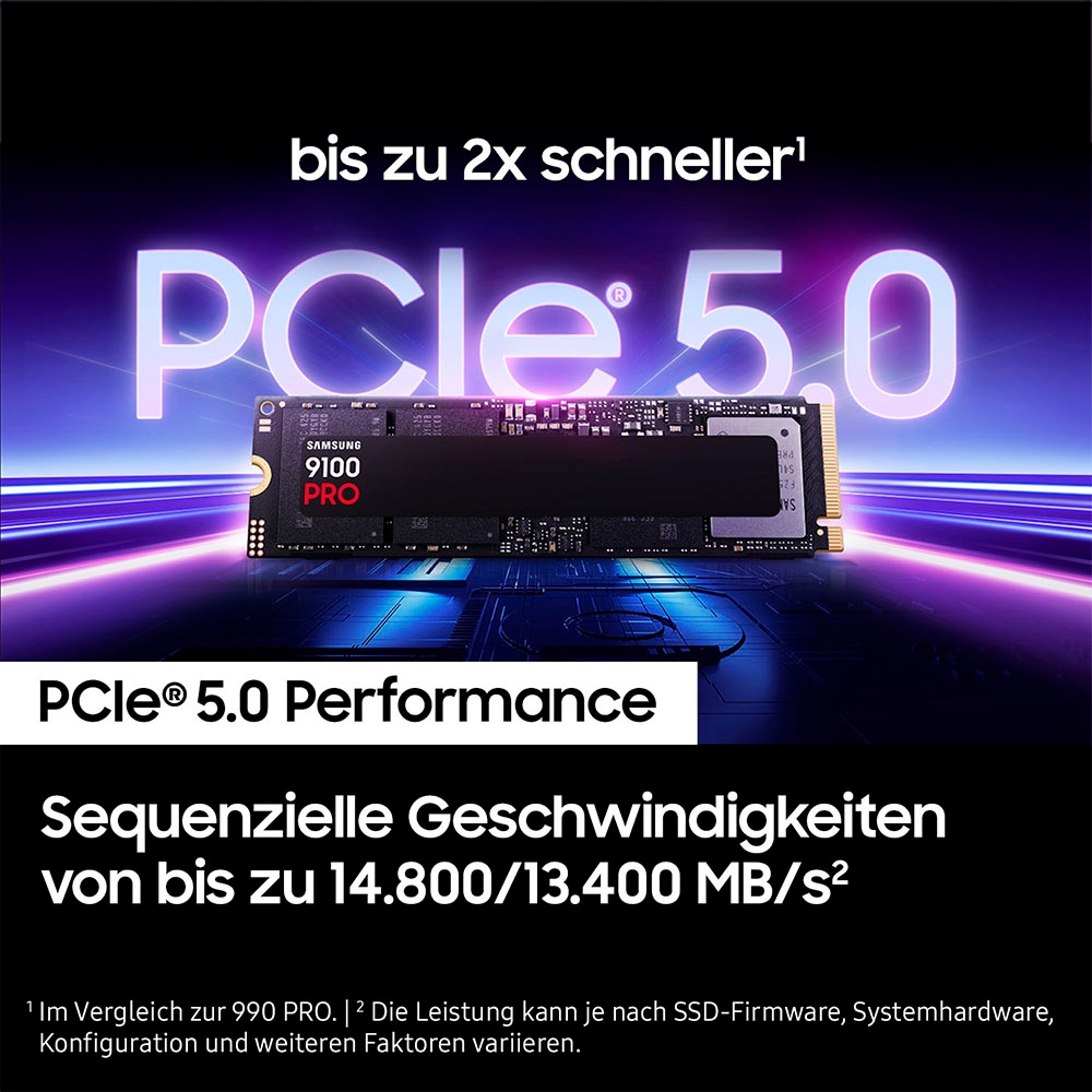 Samsung interne Gaming-SSD »9100 PRO 4TB«, 2,5 Zoll, Anschluss PCI Express 5.0