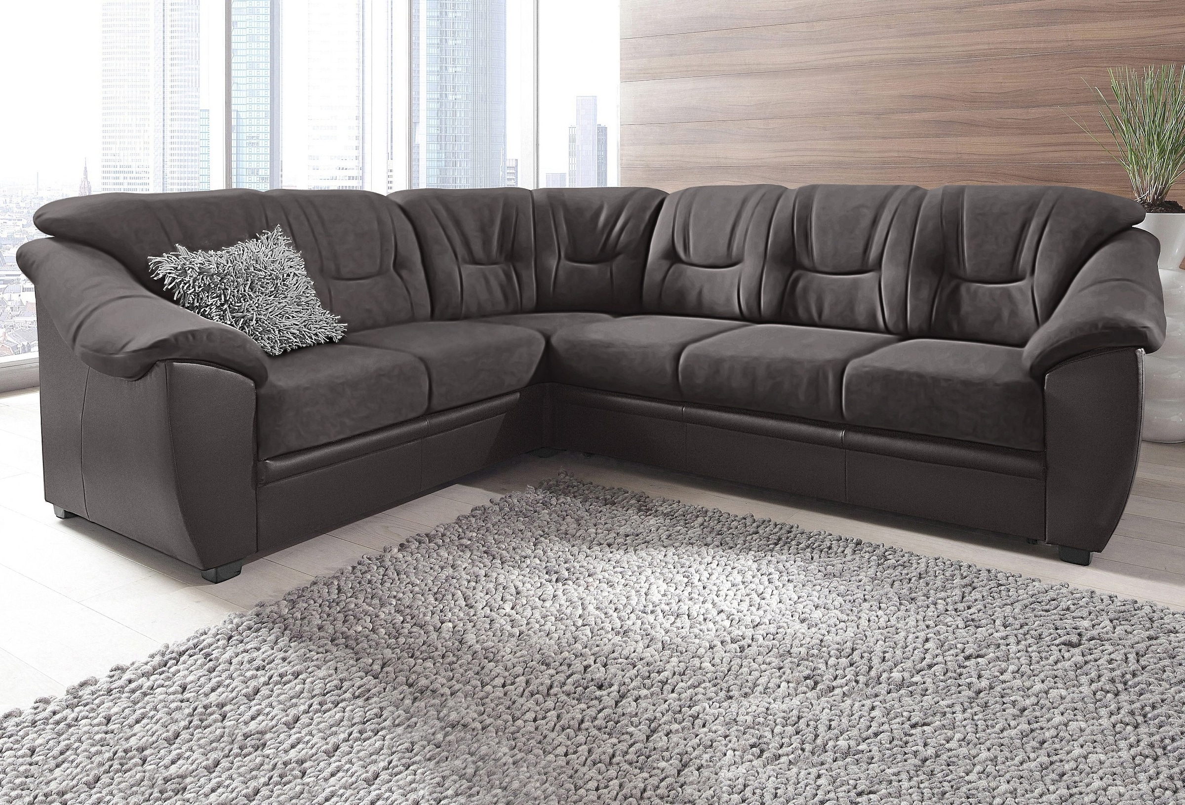 sit&more Ecksofa »Savona L-Form«, wahlweise mit Bettfunktion, inklusive Federkern, frei im Raum stellbar