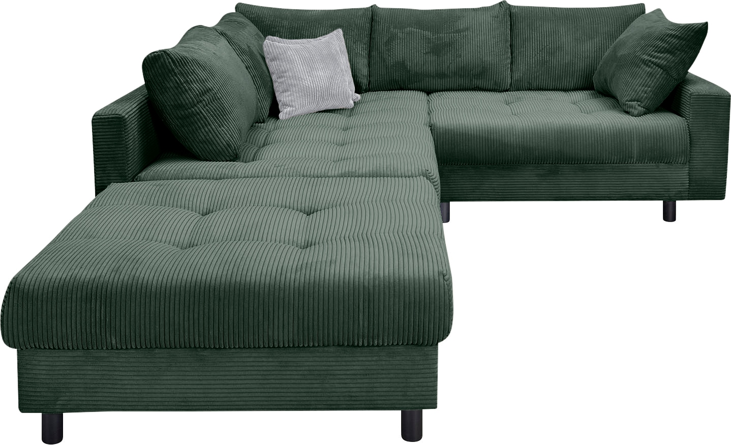 Home affaire Ecksofa »Toni L-Form«, (Cord-Bezug), Ottomane beidseitig montierbar, Federkern-Polsterung