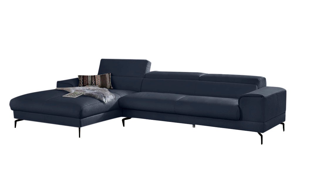 W.SCHILLIG Ecksofa »piedroo, Designsofa mit tollem Sitzkomfort, bequem, L-Form«, Kopfteilverstellung, wahlweise mit Sitztiefenverstellung, Breite 343cm