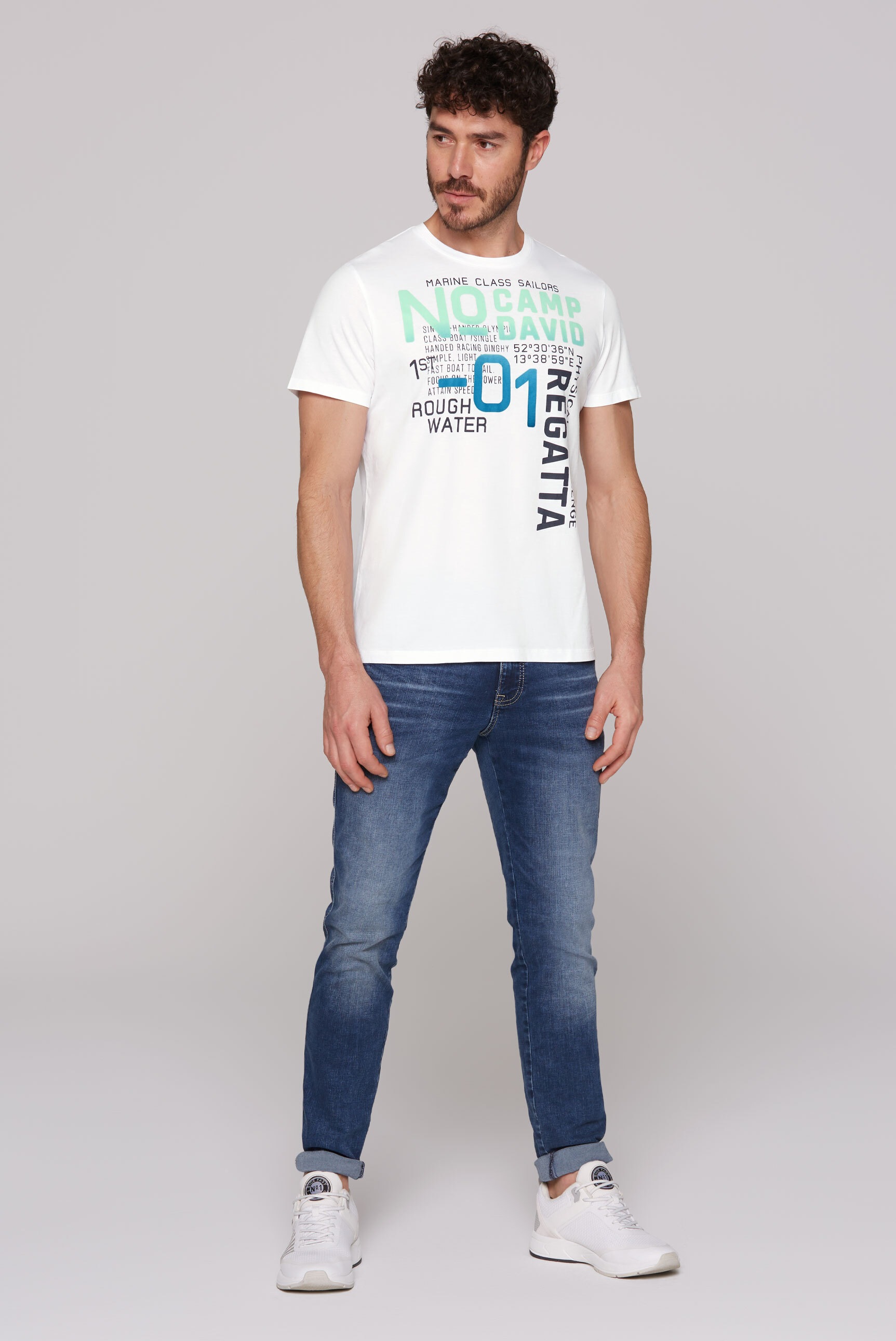 CAMP DAVID Rundhalsshirt, aus Baumwolle