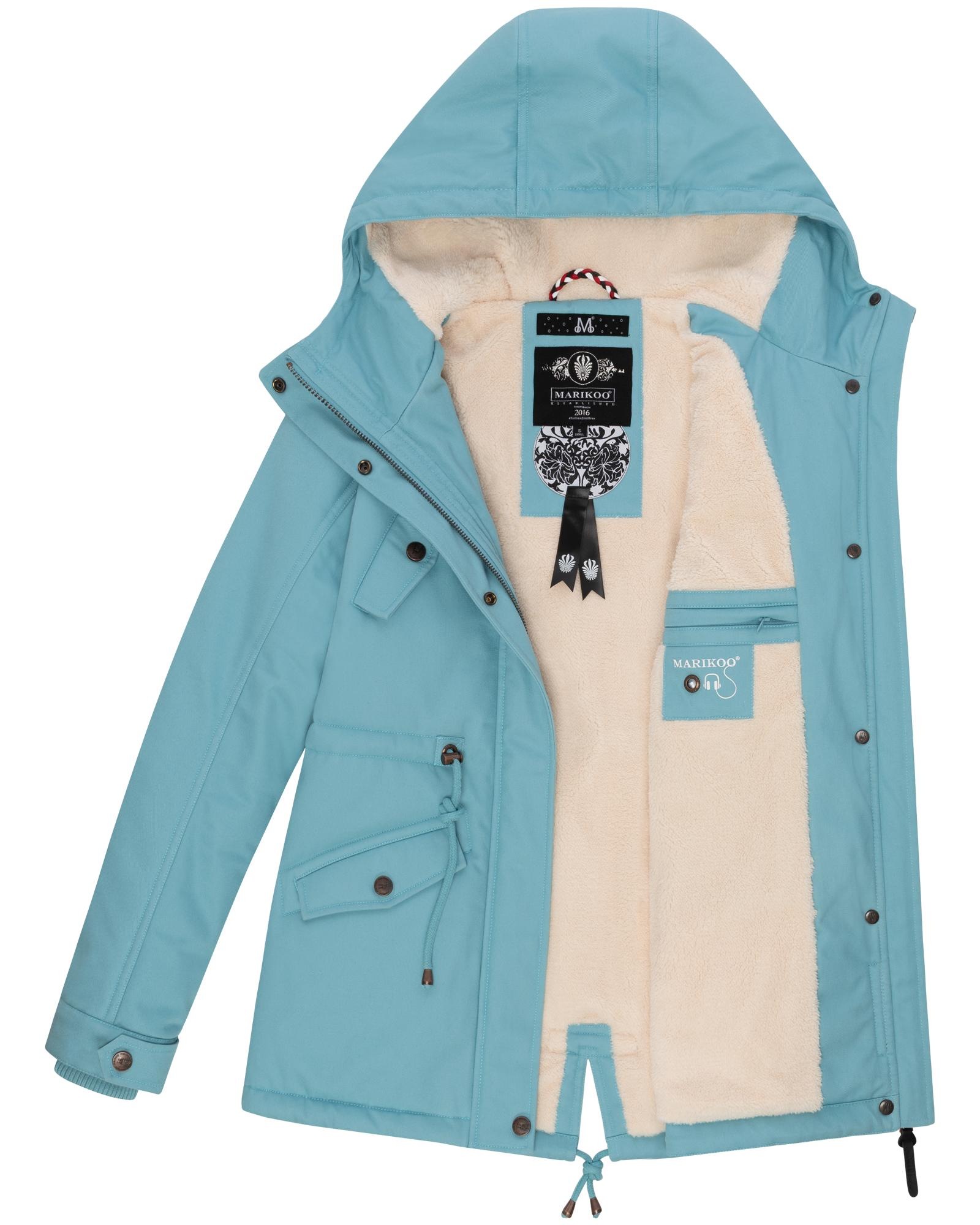 Marikoo Winterjacke »Manolya«, mit Kapuze, stylischer Kurzmantel mit weichem Teddyfell-Futter
