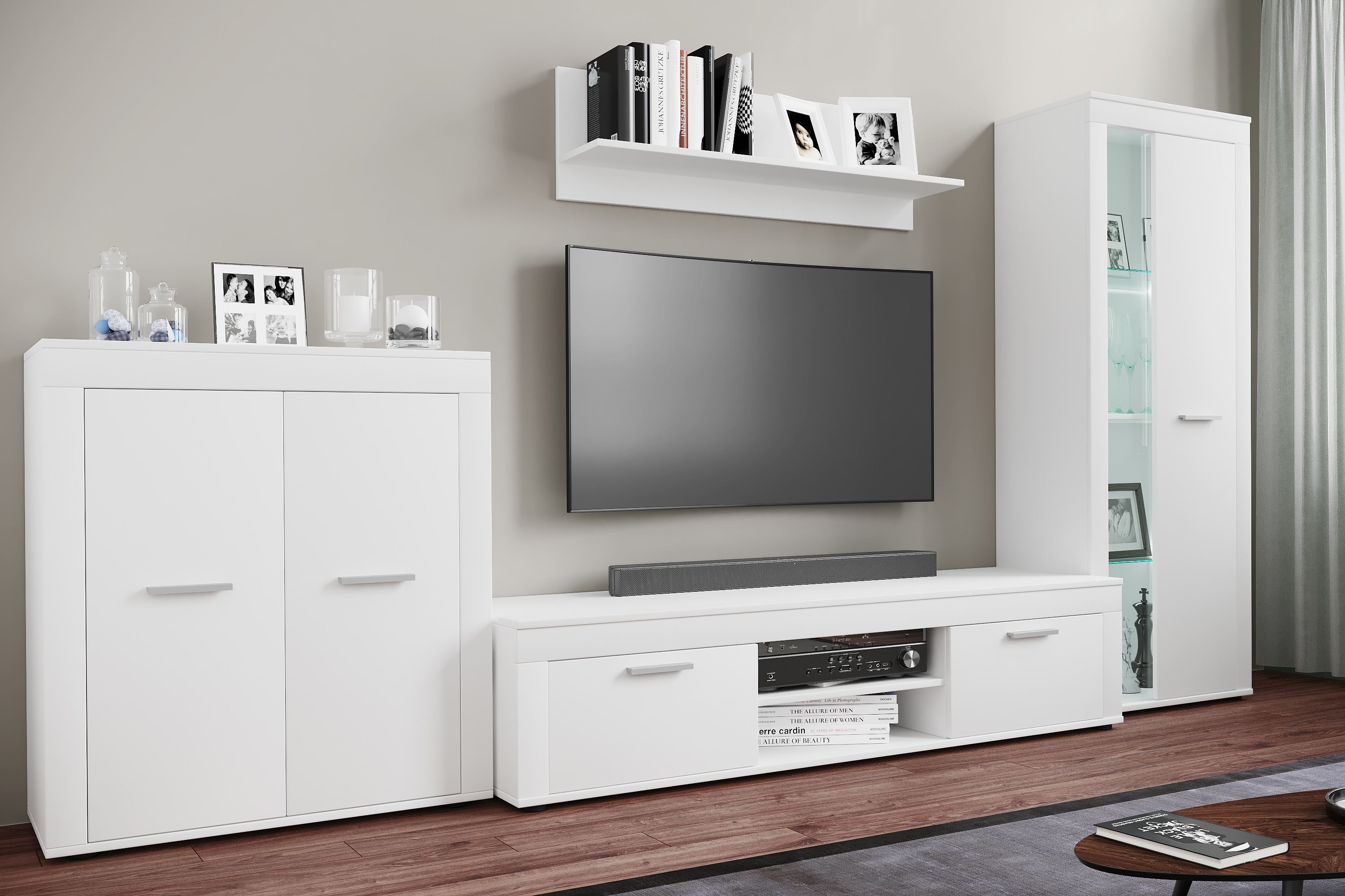 VCM Wohnzimmertisch "Holz TV Lowboard Möbel Fernsehschrank Usilo XL" 1 Stk. tlg.