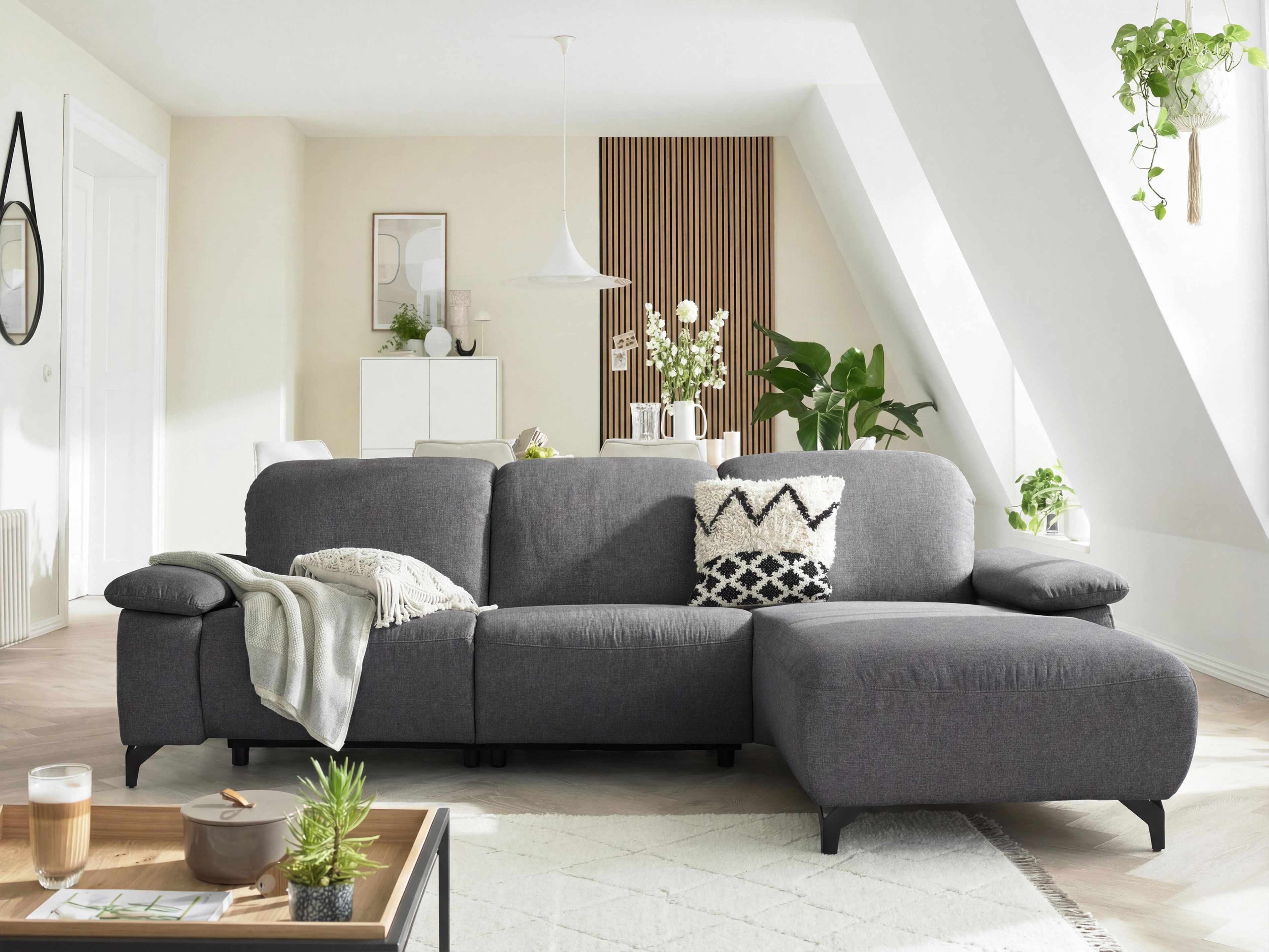 Musterring Ecksofa "MR370 mit/ohne Relaxfunktion, verschiedene Unterfederungen zur Auswahl" Farbe, Material, Sitzkomfort und Funktion wählbar, Maße 280 x 180 cm
