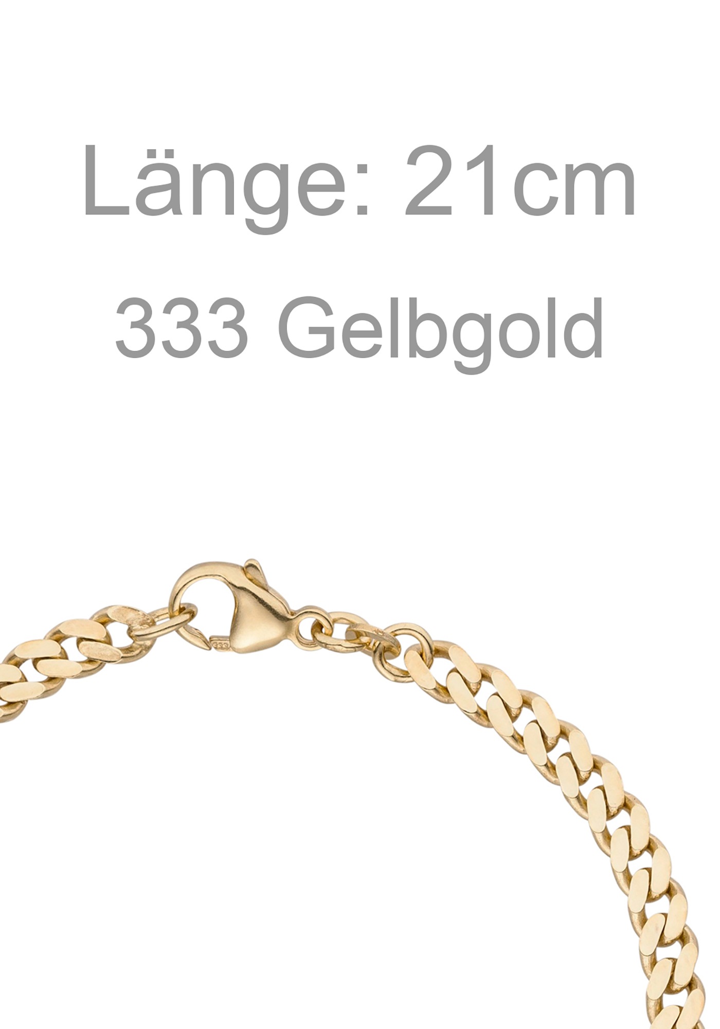 JOBO Panzerarmband »Armband Panzer 4,6 mm« 333 Gold 21 cm