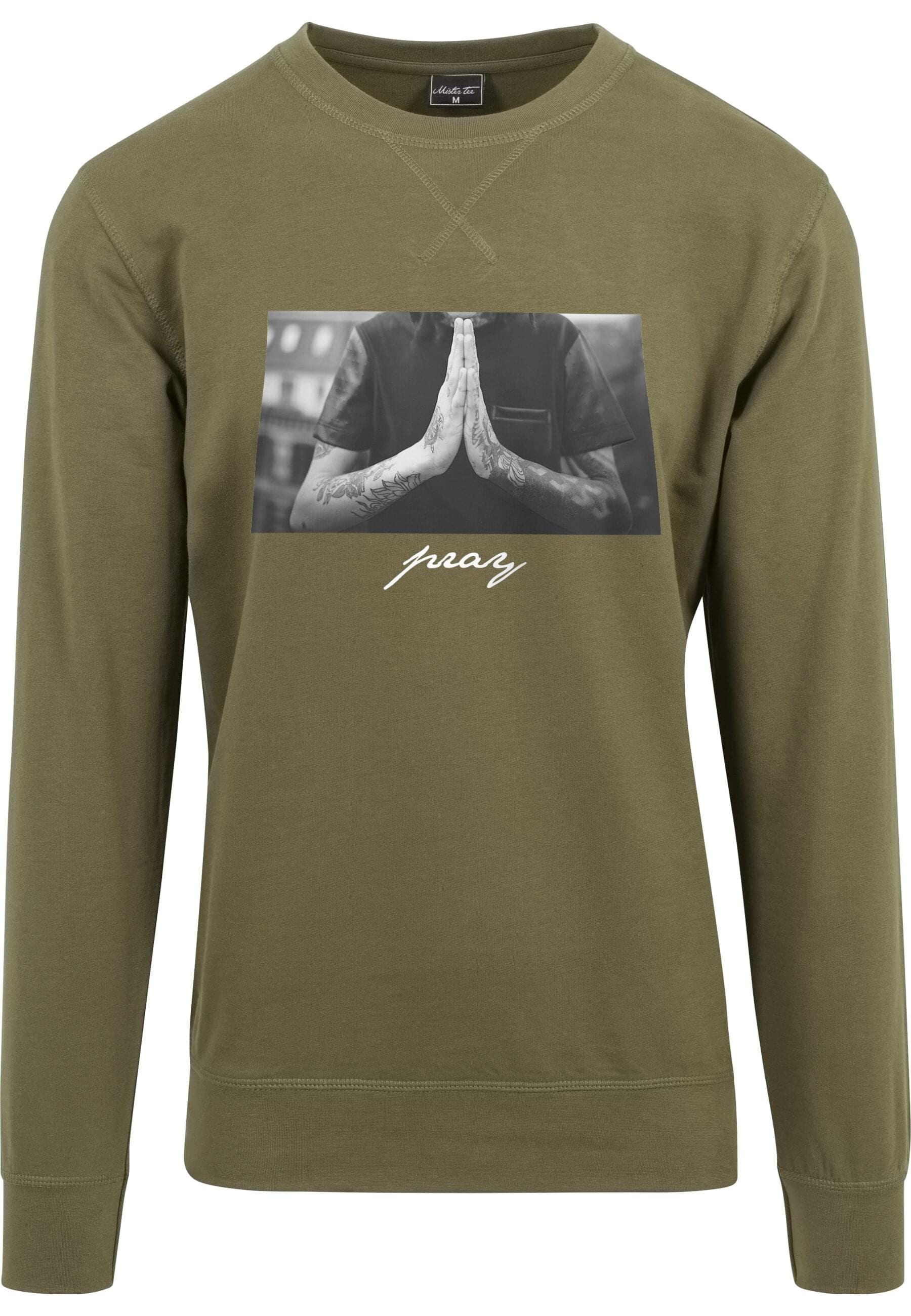 MisterTee Rundhalspullover "MisterTee Herren Pray Crewneck" 1 Stk. tlg. günstig online kaufen