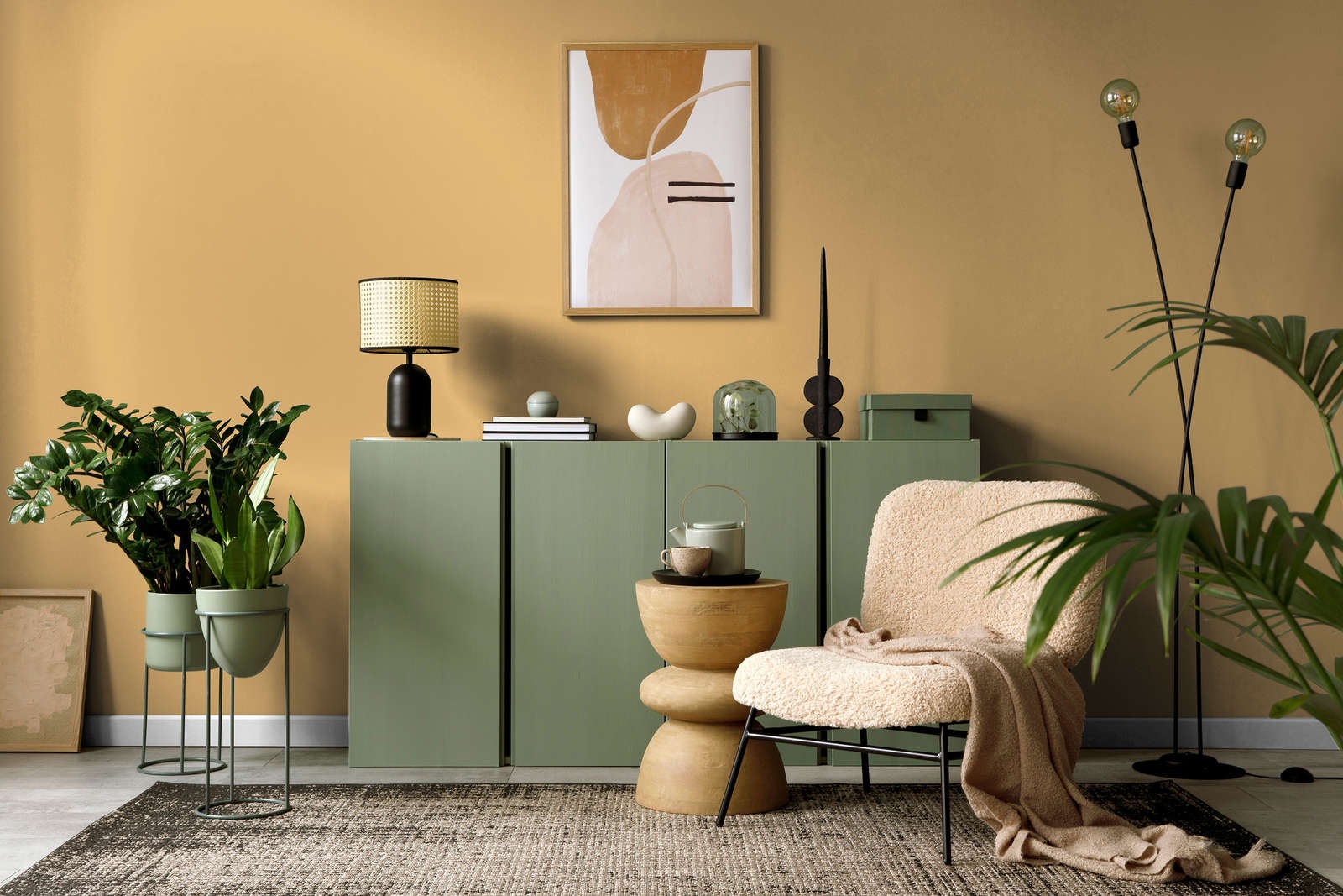 A.S. Création Wandfarbe »Premium Innenwandfarbe PURO Tuchmatt smooth saffron« ideal für Wohnzimmer, Schlafzimmer, Flur und Küche, Farbwelt Orange