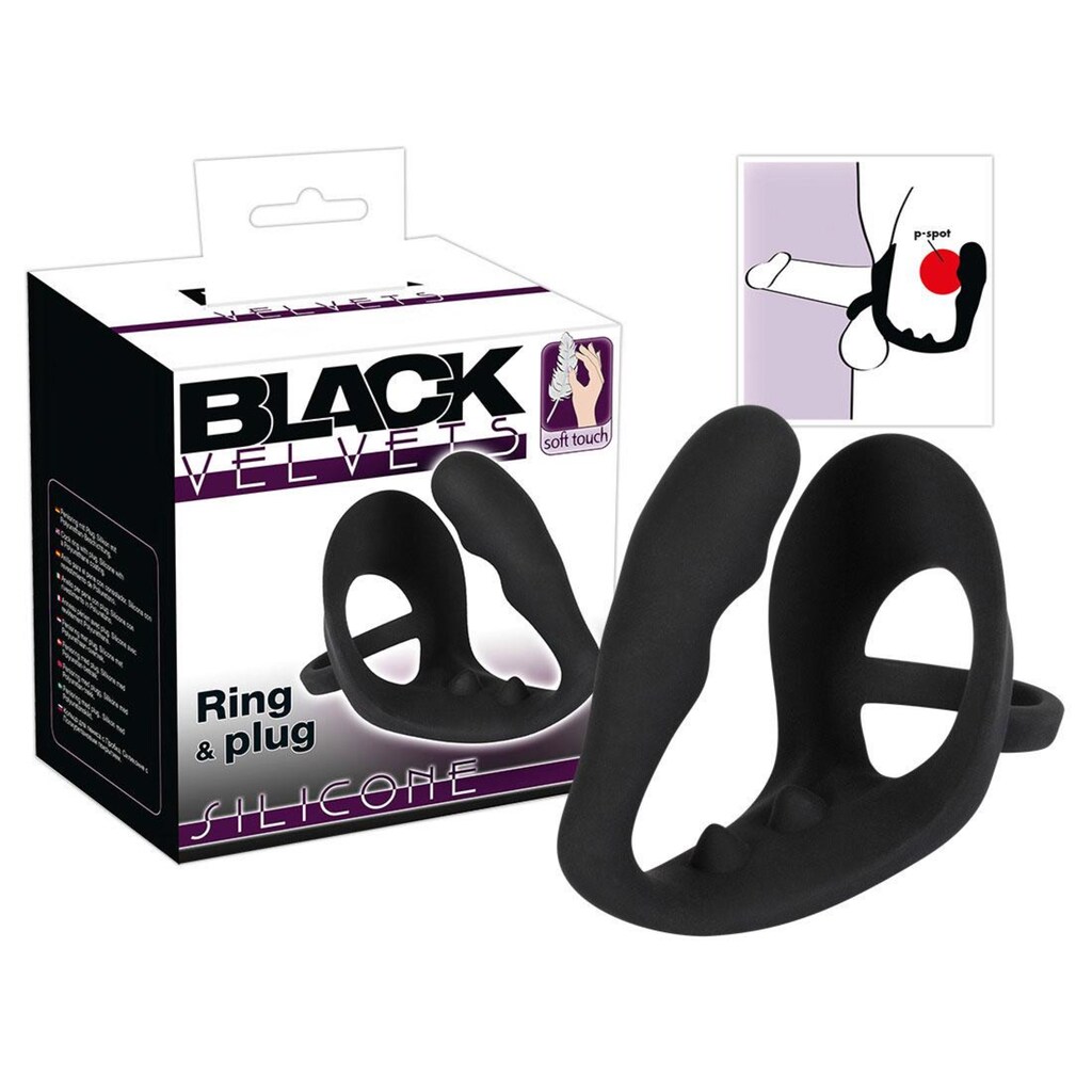 BLACK VELVETS Penisring »Ring & Plug«, mit zusätzlichem Analplug