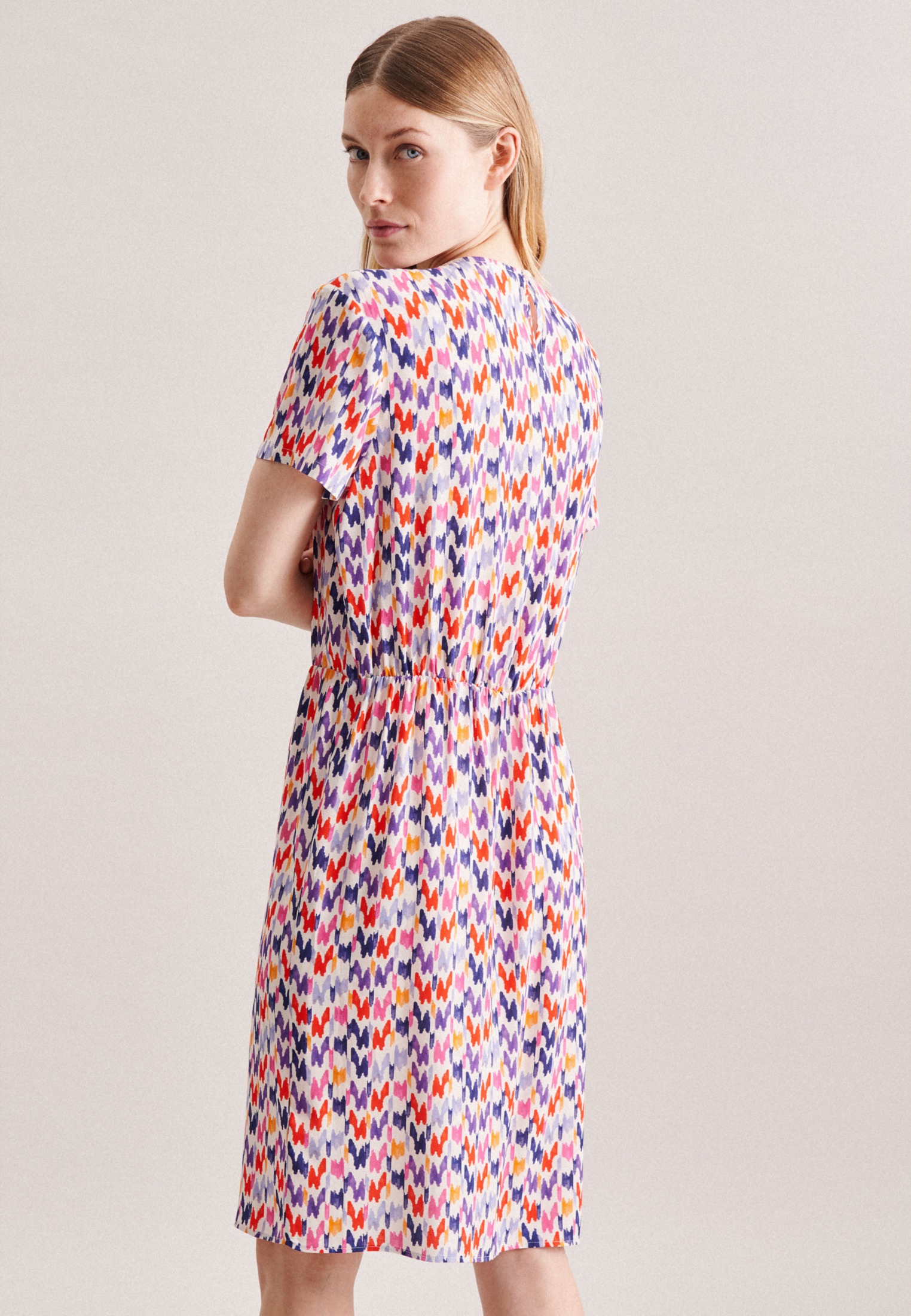 seidensticker Sommerkleid "Schwarze Rose" 1/2 Rundhals Druck günstig online kaufen