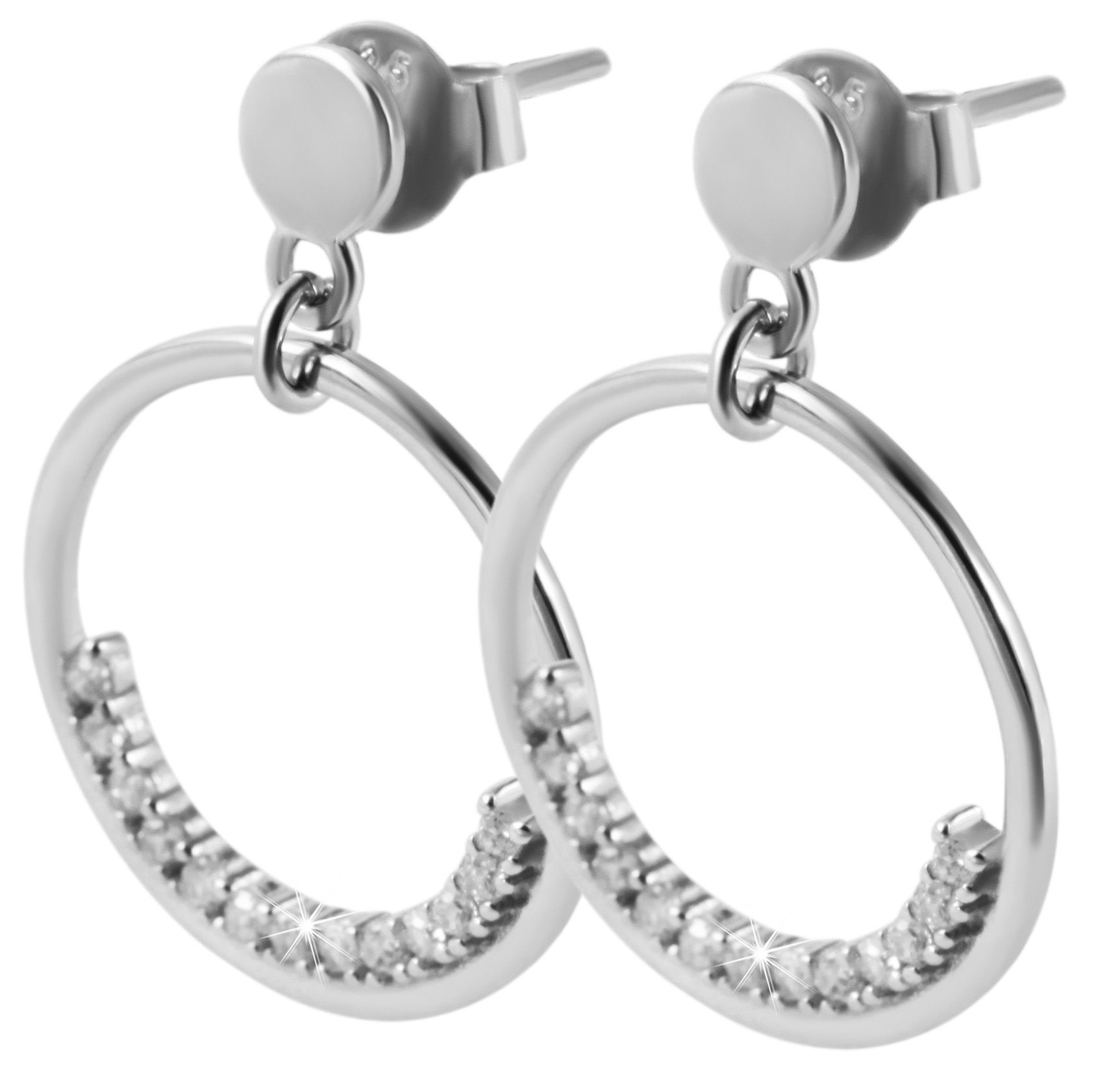 Adelia´s Paar Ohrhänger "Ohrringe – Ohrstecker aus 925 Silber mit Zirkonia" Ideal zum Verschenken – schlicht und stilvoll