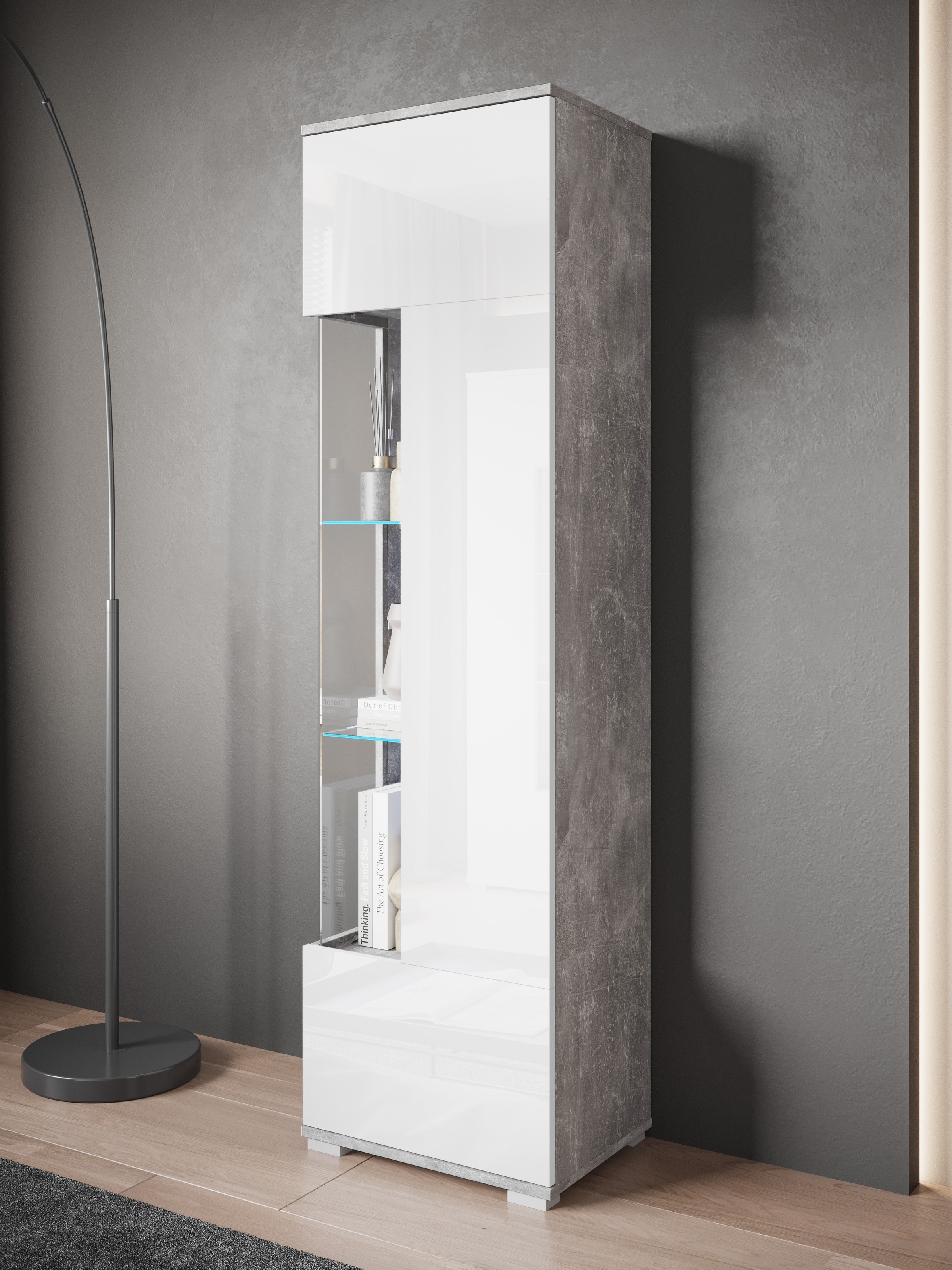 INOSIGN Vitrine »Kenia, stehend und hängend, Türanschlag wechselbar«, (1 St.), Vitrineschrank mit Glastüren 160 cm Höhe
