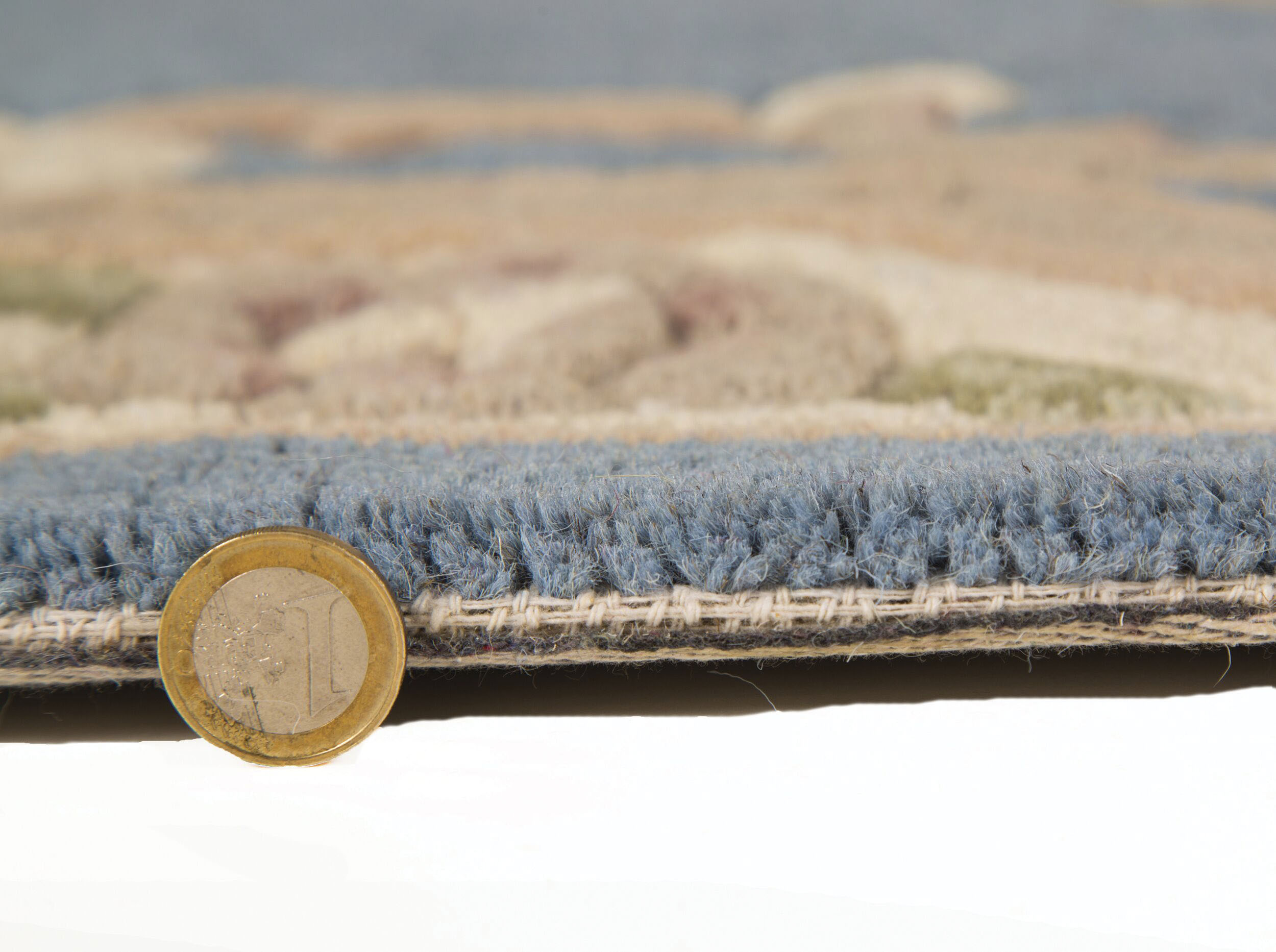 Thumbnail - FLAIR RUGS Wollteppich "Aubusson" rund 10 mm Höhe Wolle, Teppich, Wohnzimmer, Schlafzimmer, Esszimmer