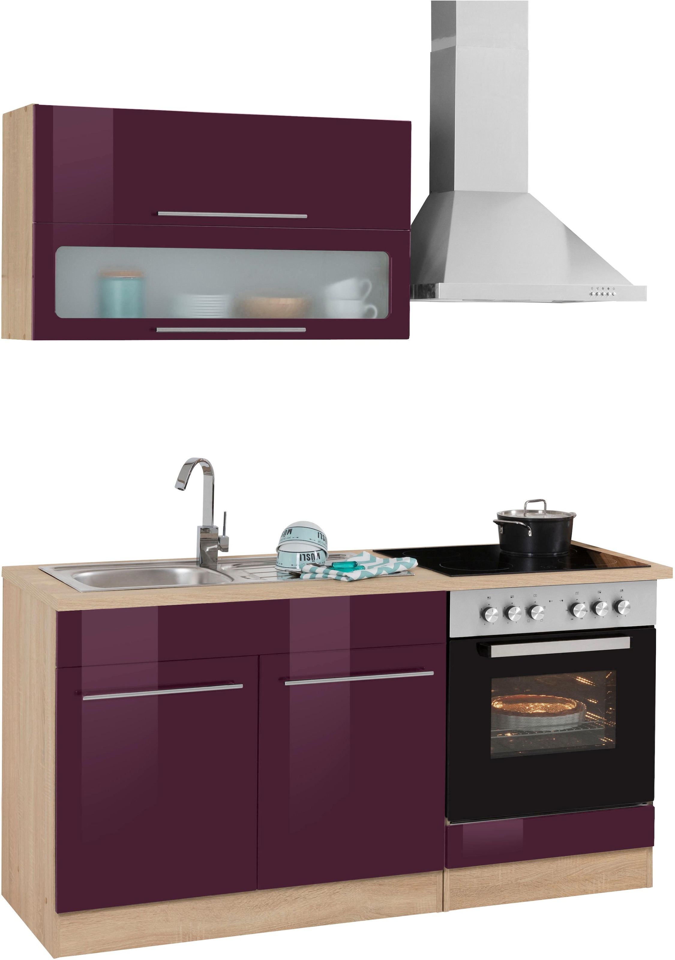 KOCHSTATION Pantryküche "KS-Eton" mit E-Geräten, Breite 160 cm