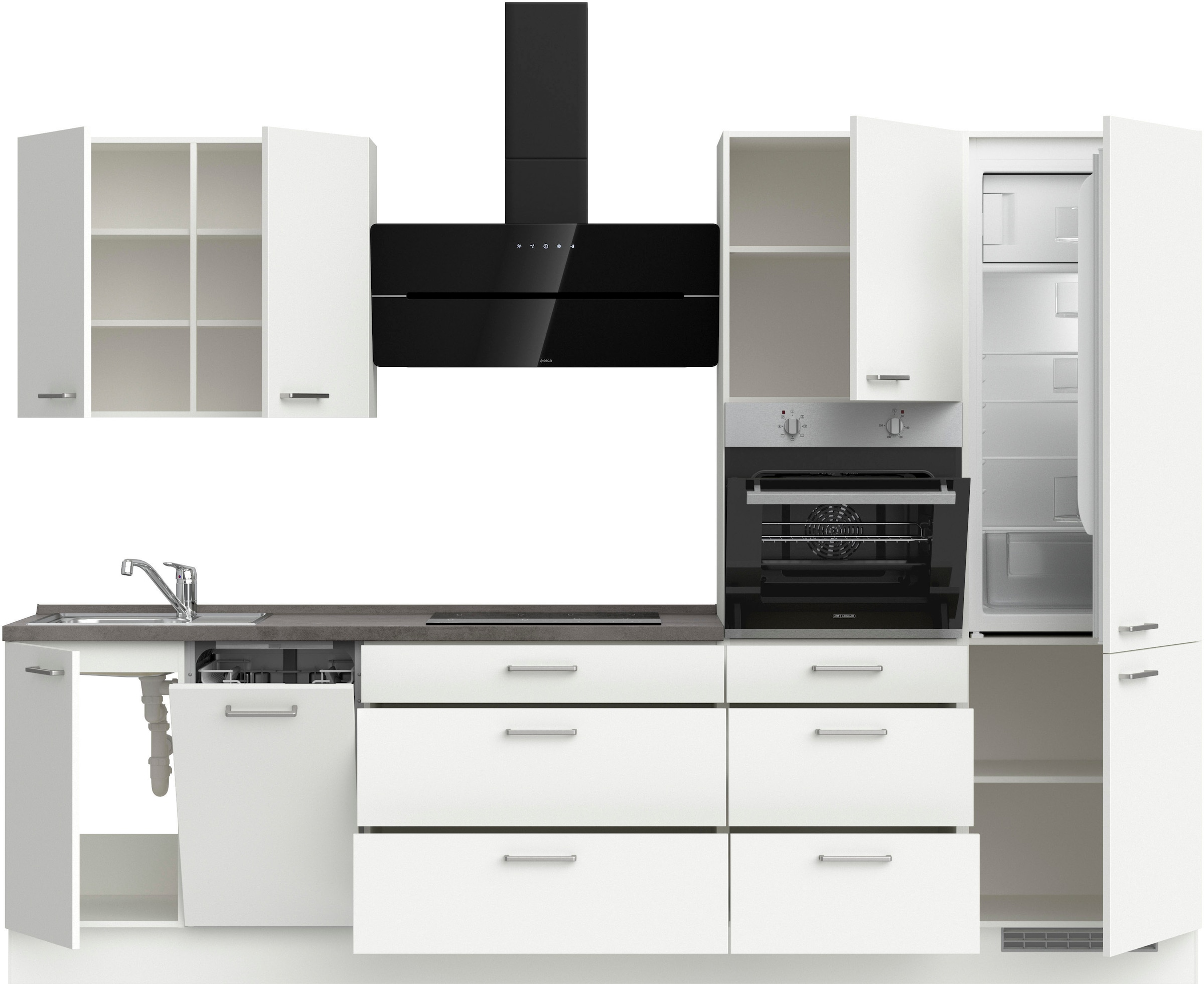 nobilia® Küchenzeile »"Touch II"«, vormontiert, Ausrichtung wählbar, Breite 300 cm, wahlw. mit E-Geräten