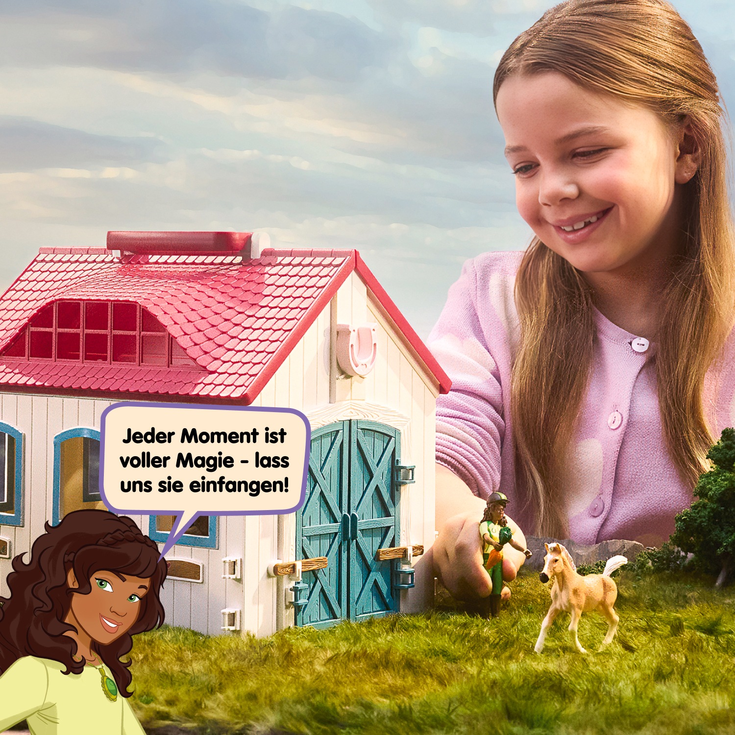 Schleich® Spielwelt »HORSE CLUB, Offenstall -Kleines Hufeisen (42703)« Made in Europe