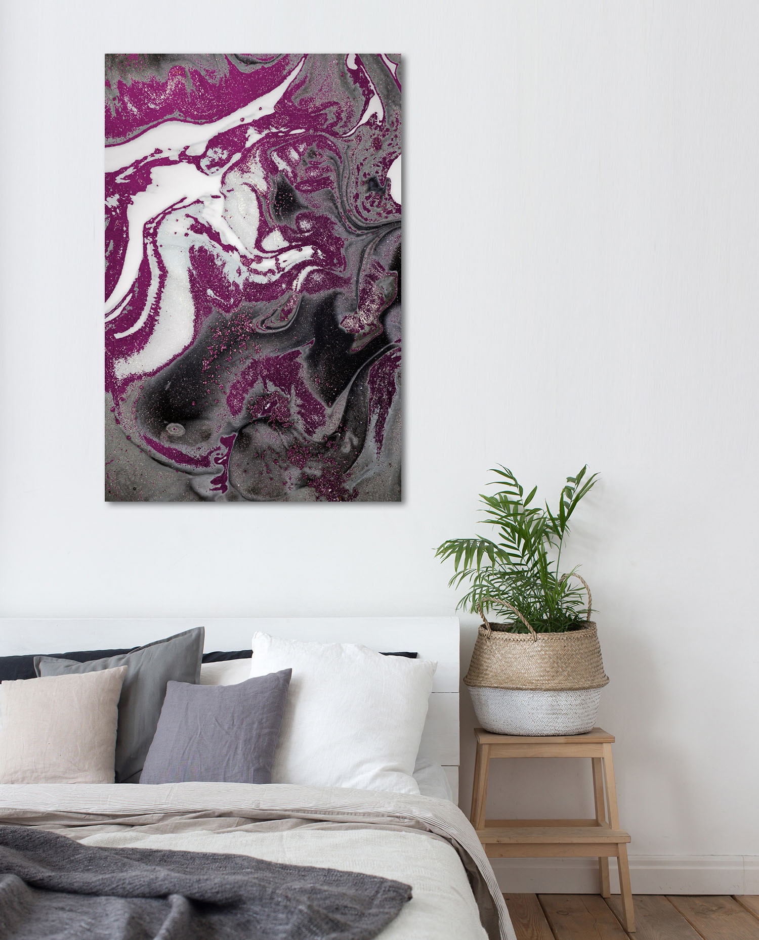 queence Acrylglasbild "Abstrakte Kunst mit Glitzer-Effekt", Kunst-Gemälde-A günstig online kaufen