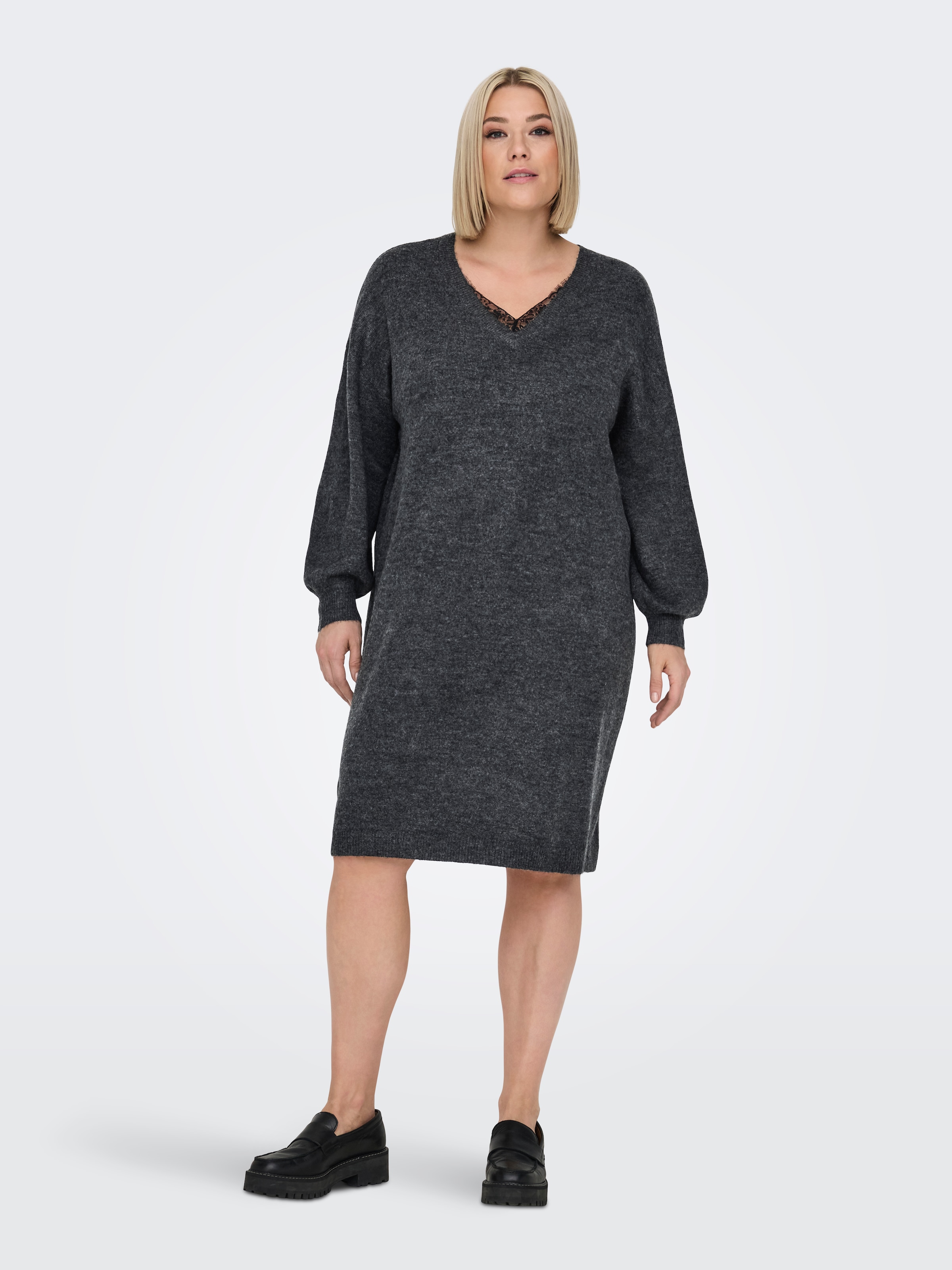 ONLY CARMAKOMA Strickkleid "CARMANIFESTA LS V-NECK DRESS KNT BF" günstig online kaufen