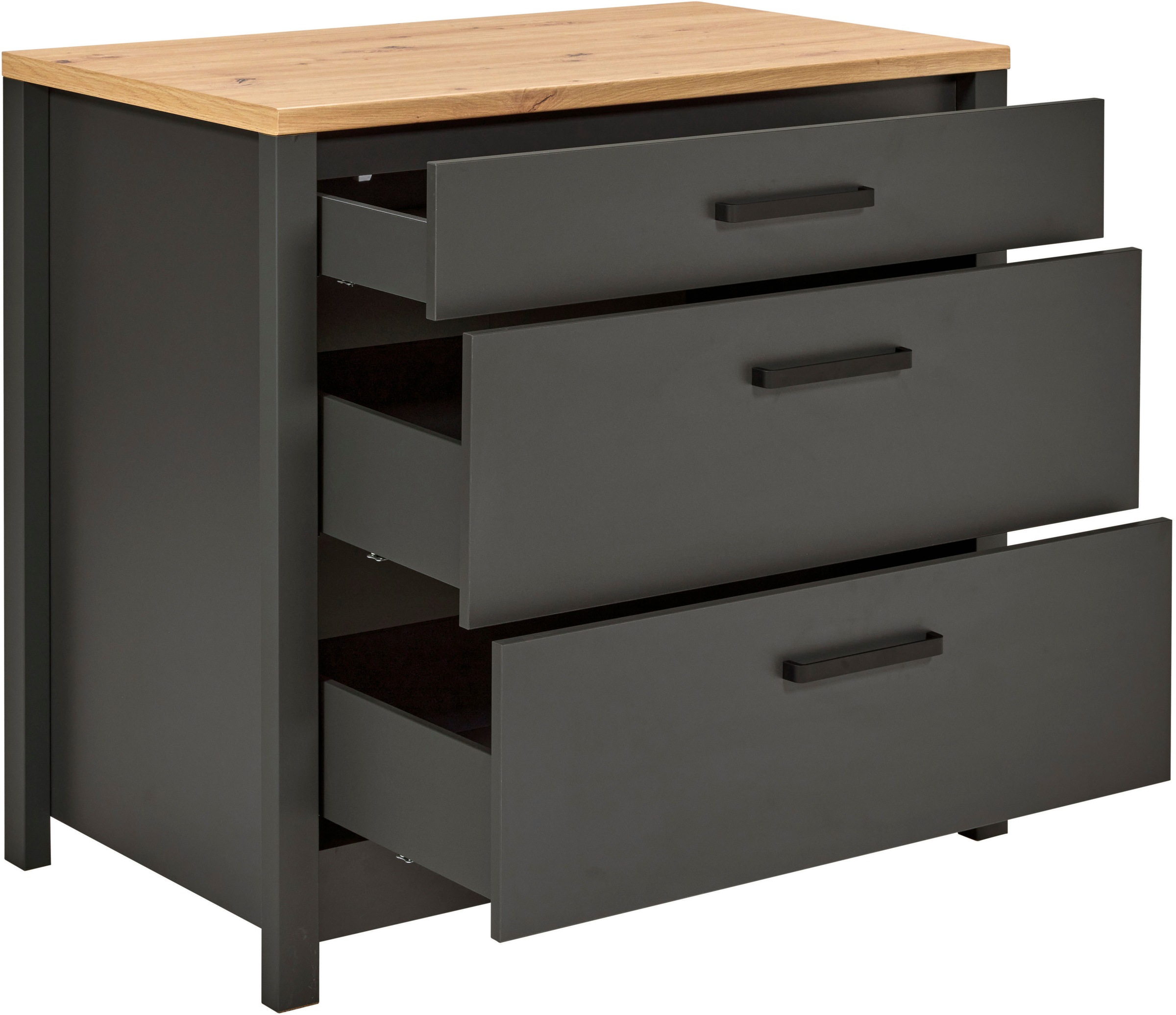 Inter Link Küchenzeile »Carbona, Einbauküche, Küchenblock, Küchenmodul, Kompaktküche« Ohne E-Geräte für Spülmaschine Kochfeld Backofen Kühlschrank B: 300 cm