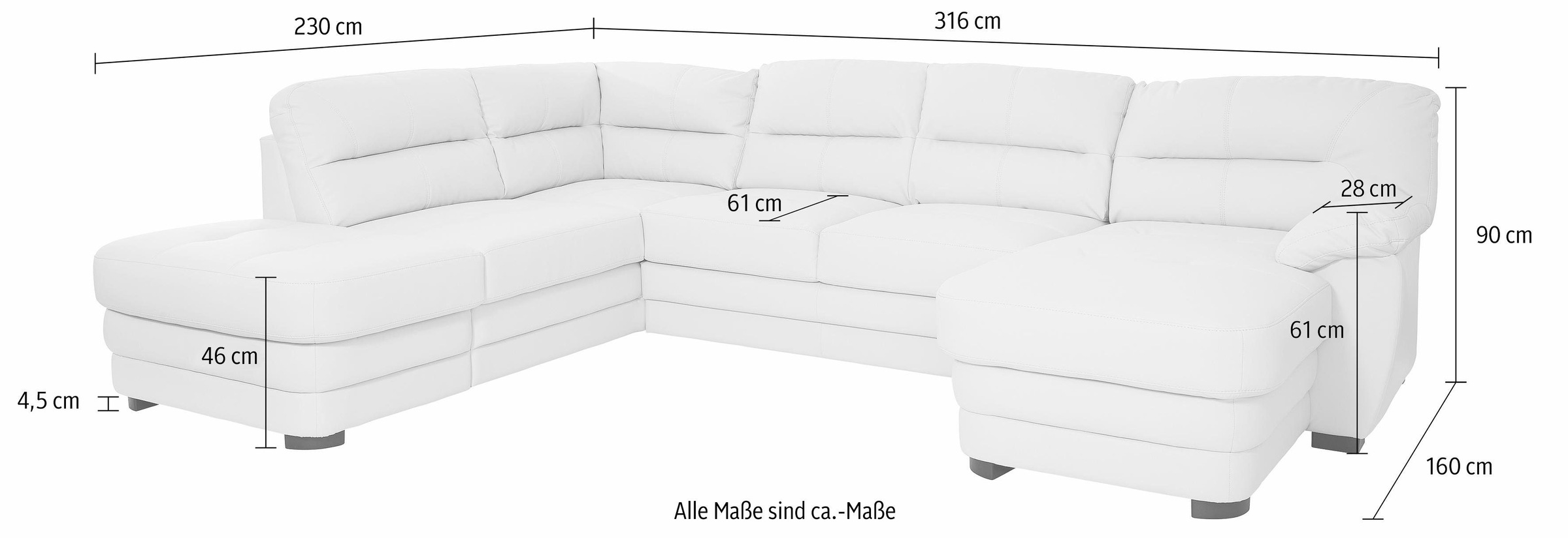 Thumbnail - COTTA Polstergarnitur "Royale U-Form", (Set), Set bestehend aus: Wohnlandschaft & Hocker