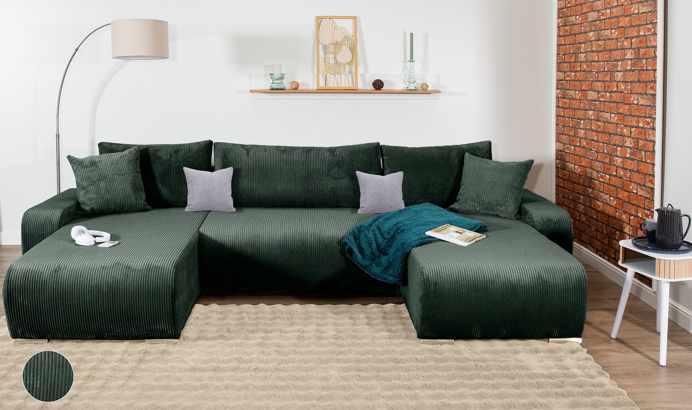 COLLECTION AB Wohnlandschaft "Paola U-Form", mit Schlaffunktion, Stauraum, günstig online kaufen