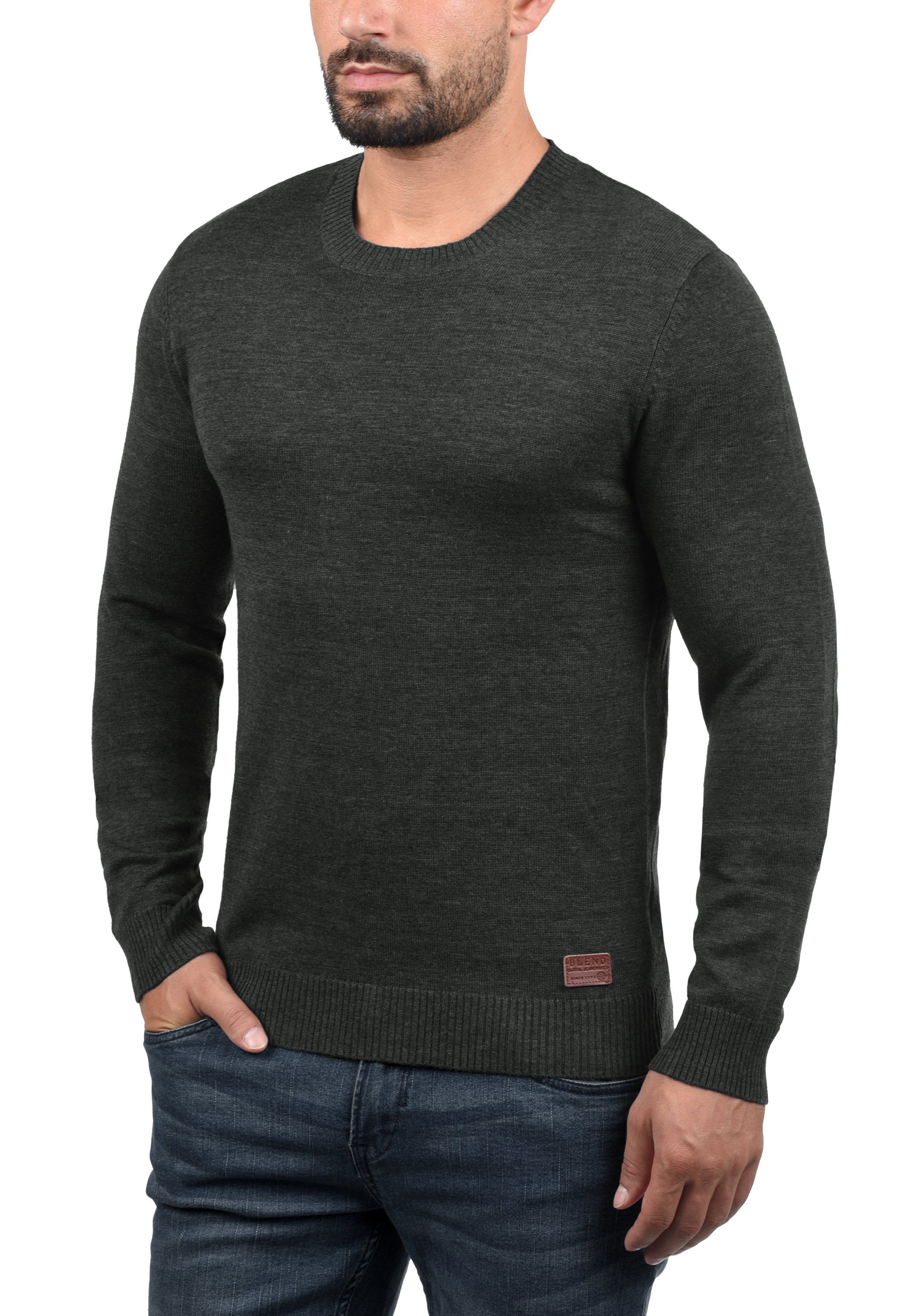 Blend Strickpullover »BHLars« Strickpullover mit aufgestickten Ellenbogenpatches