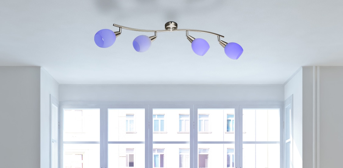 GLOBO LIGHTING Deckenspot »ELLIOTT« E14 1 Stk. Nickel Strahler mit Farbwechsler, Fernbedienung, LED 4x3.5W