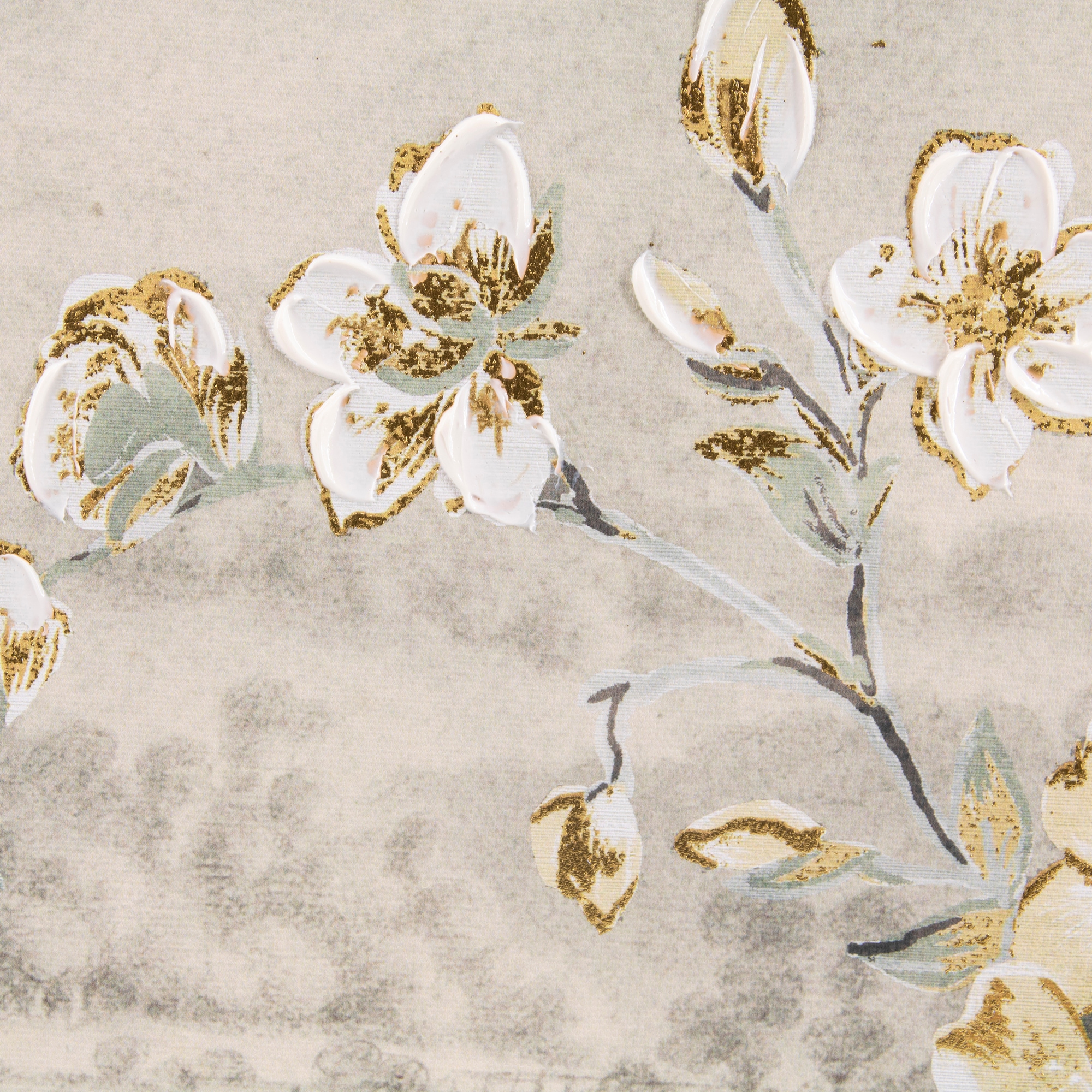 Art for the home Leinwandbild »Kran« 1 Stk. tlg. Handgemalt Wandbild Gold Metallic 50x70cm