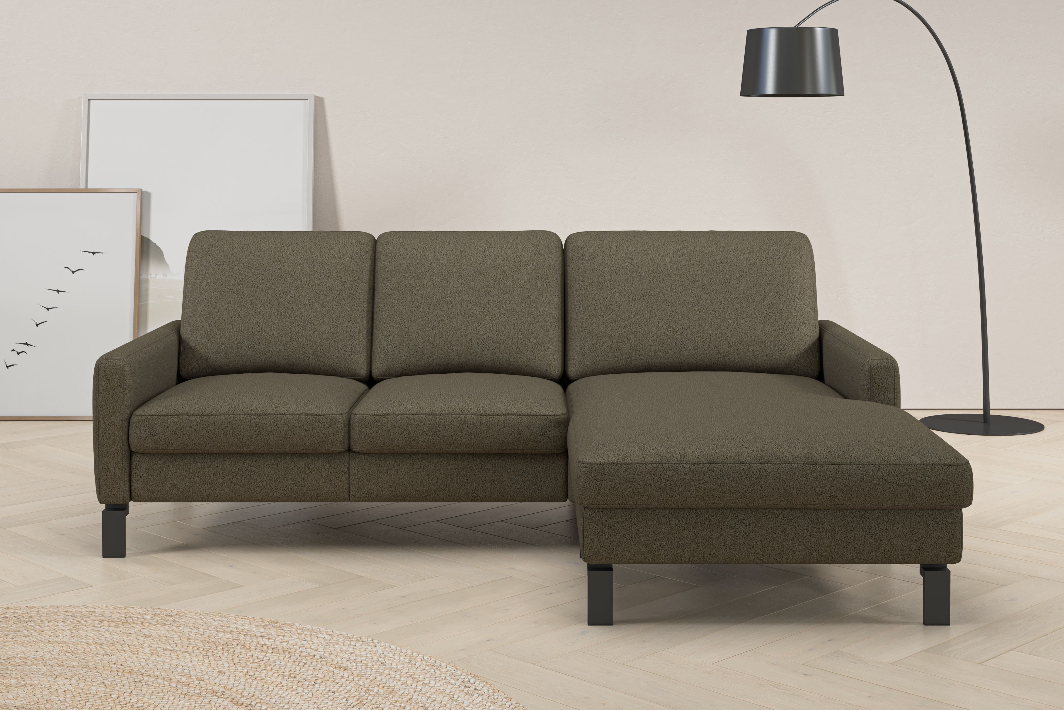 Home affaire Ecksofa "Lecce, L-Form, Federkernpolsterung, Breite 224 cm" inkl. saugroboterfreundliche Höhe & schmale Armlehnen